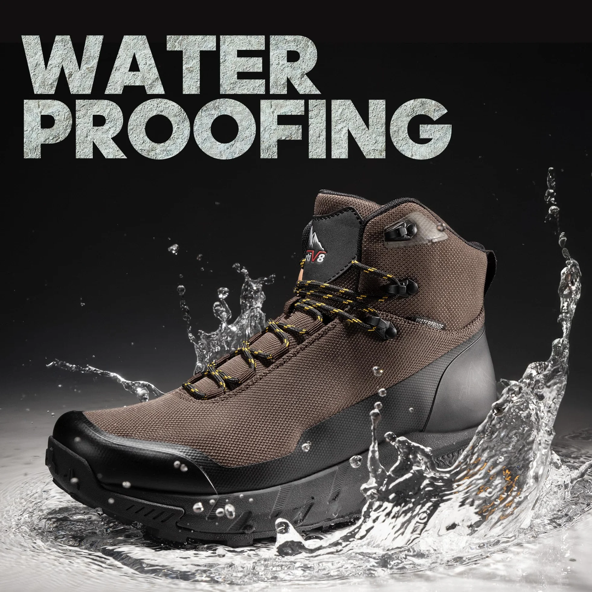 NORTIV 8 Męskie średnie wodoodporne buty turystyczne outdoorowe lekkie oddychające buty trekkingowe kemping alpinizm buty hydrotrek