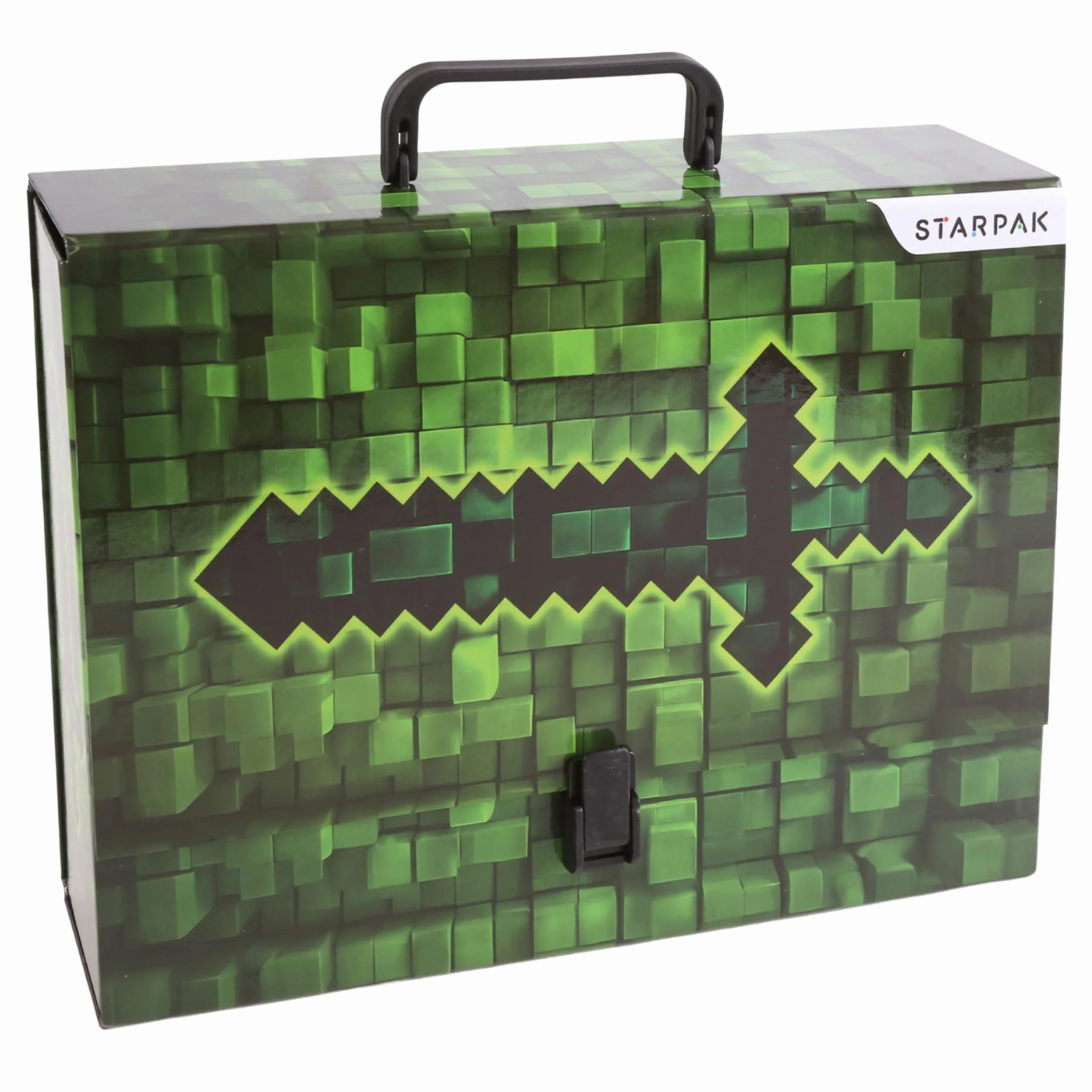 PIXEL GRUBA, szkolna teczka z rączką dla chłopca, sztywna do szkoły DLA GRACZA A4 XXL 9 cm (Pixel)
