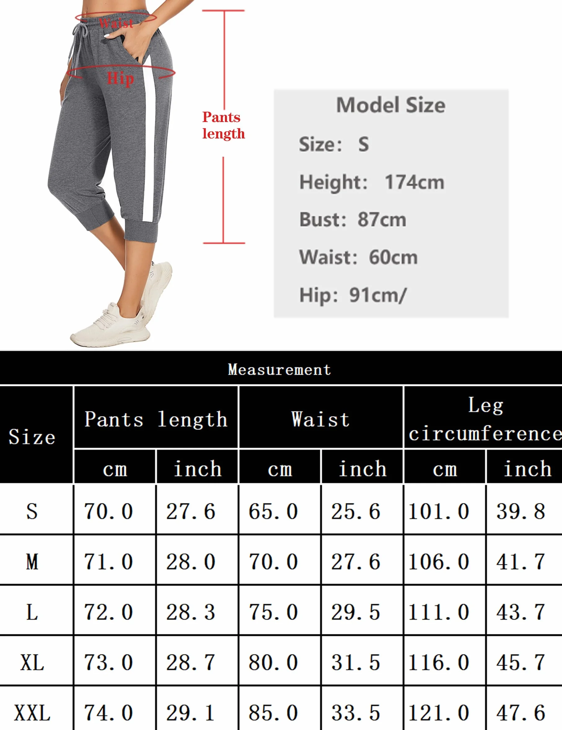 Damskie spodnie capri przycięte spodnie dresowe spodnie dresowe miękkie sportowe bieganie siłownia fitness spodnie dresowe z kieszeniami