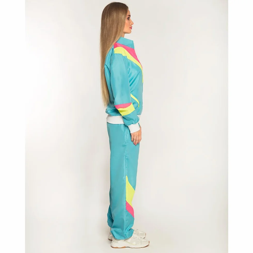 Boland - Kostium dla dorosBych dres 80s z kieszeniami, kurtka i spodnie, strój do biegania, wieczór kawalerski, styl retro, sportowiec, kostium grupowy, doro[li, impreza tematyczna, karnawaB
