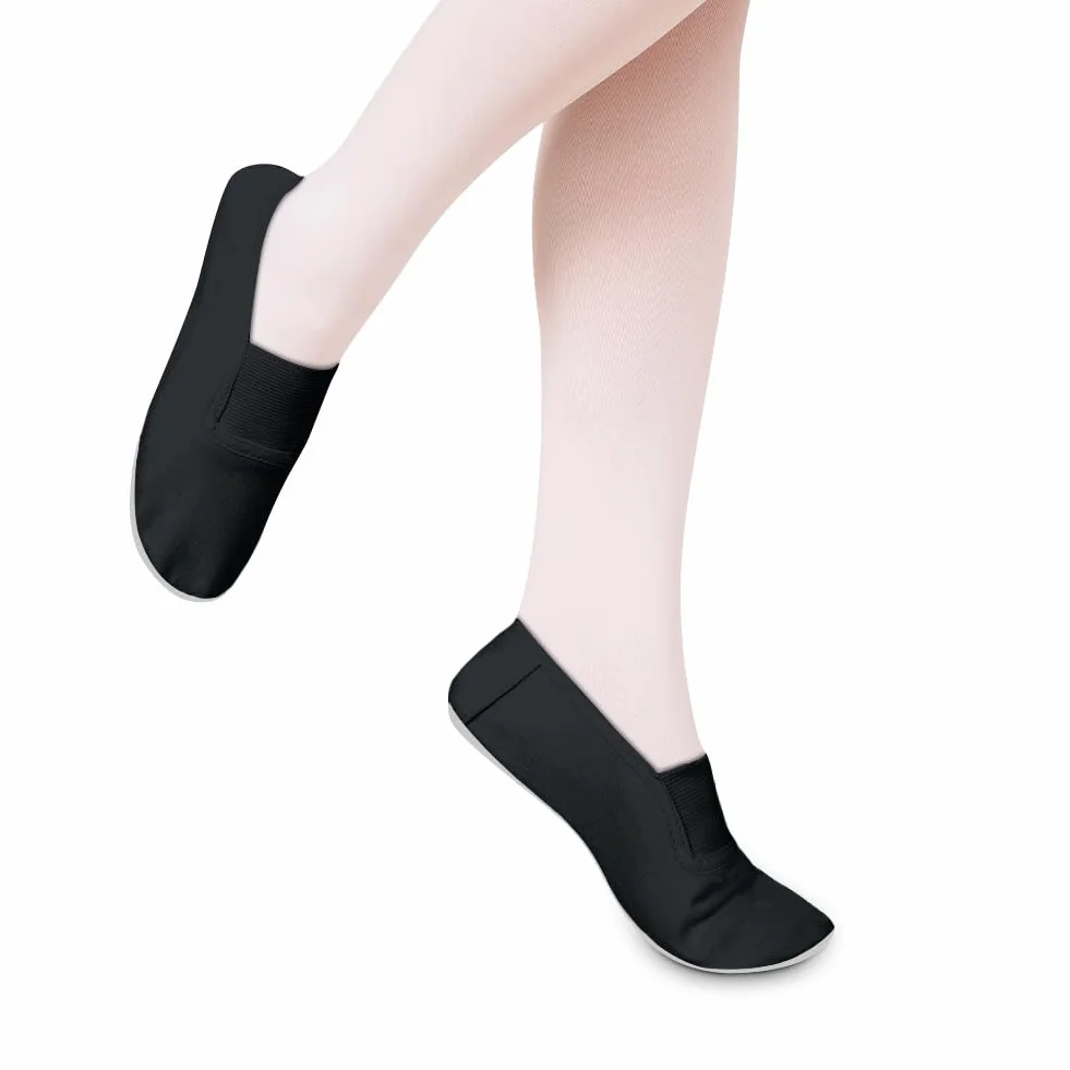 Baletki, buty do tańca gimnastycznego, baletki do tańca Canvas, gimnastyka z pełną podeszwą skórzane buty baletowe, wersja dla dorosłych, 25-26 cm
