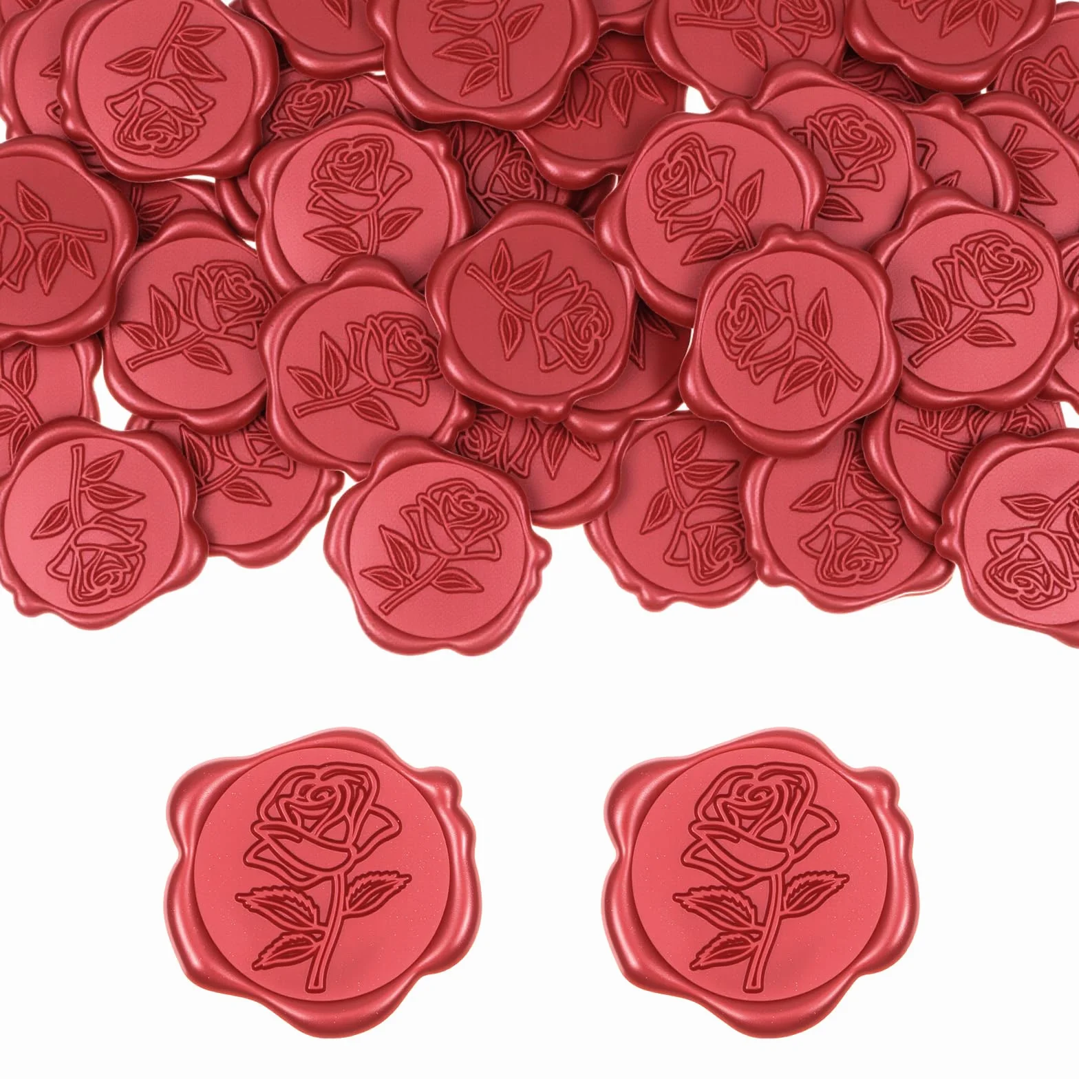 50 sztuk pieczęci woskowych, samoprzylepnych, czerwonych, vintage, samoprzylepne naklejki woskowe na wesele, pieczęć listowa na zaproszenia, koperty, prezenty, urodziny, święta Bożego Narodzenia