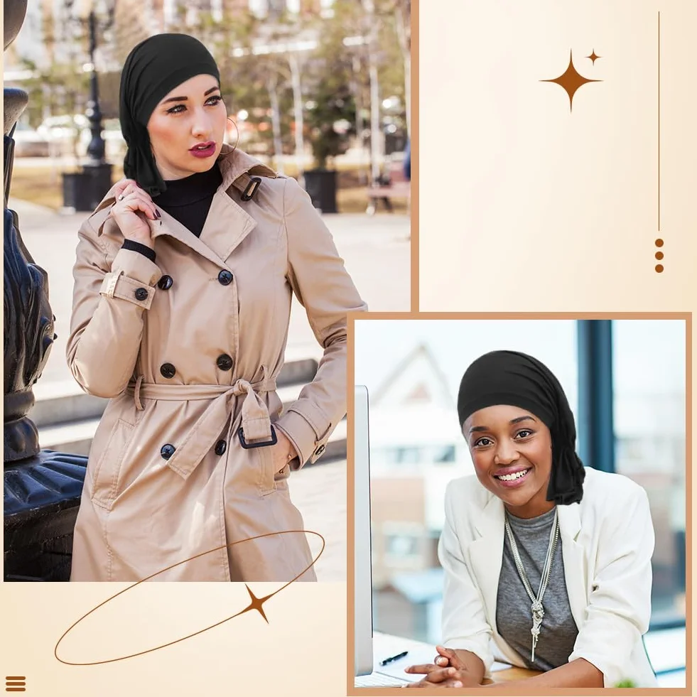 Czapka chemio, elegancka czapka turban dla kobiet, czapka z chemioterapią dla kobiet, czapka na wypadanie włosów, czapka z nadrukiem bandany do chemioterapii, Czarny nadruk