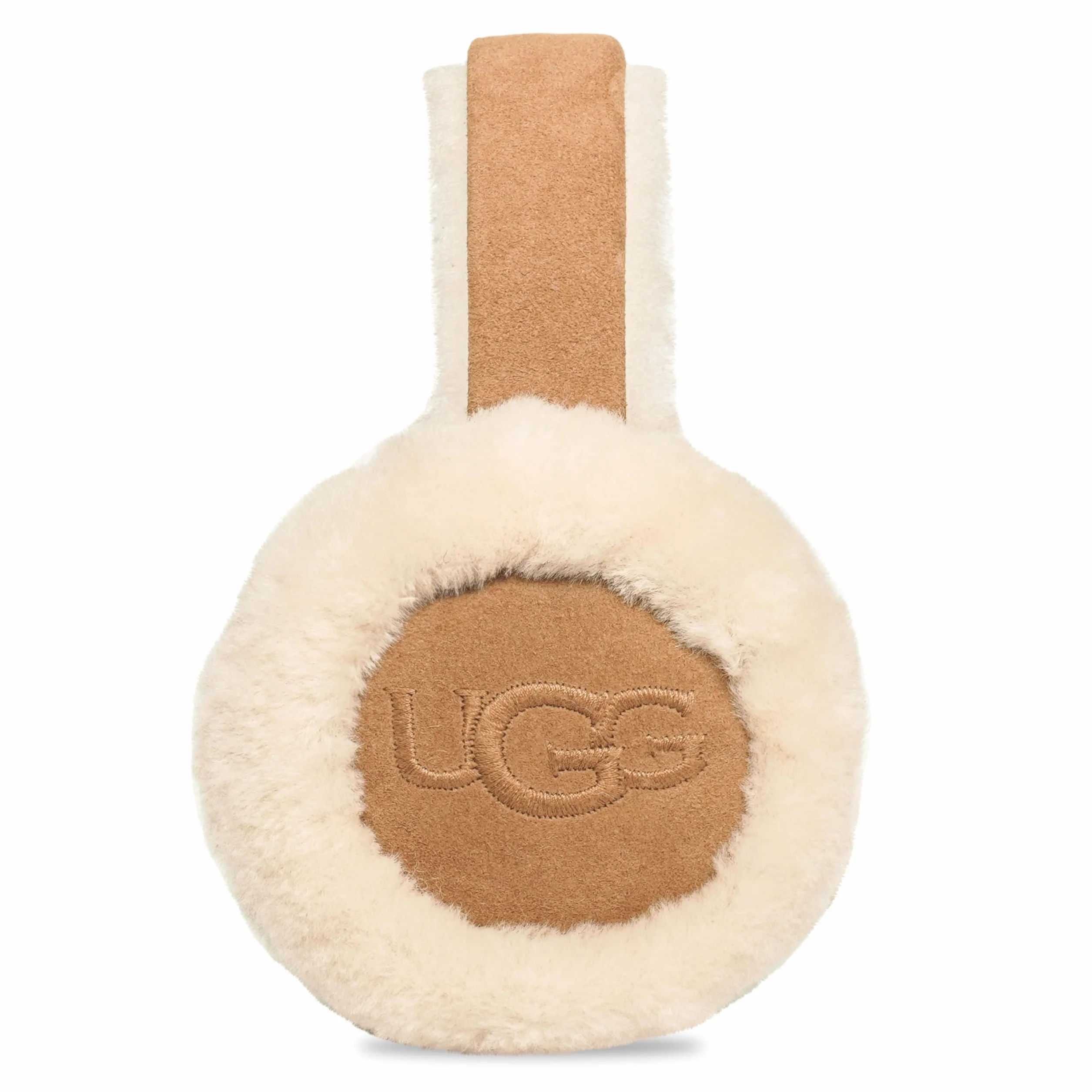 UGG Damskie nauszniki z haftowanym logo, kasztan, jeden rozmiar