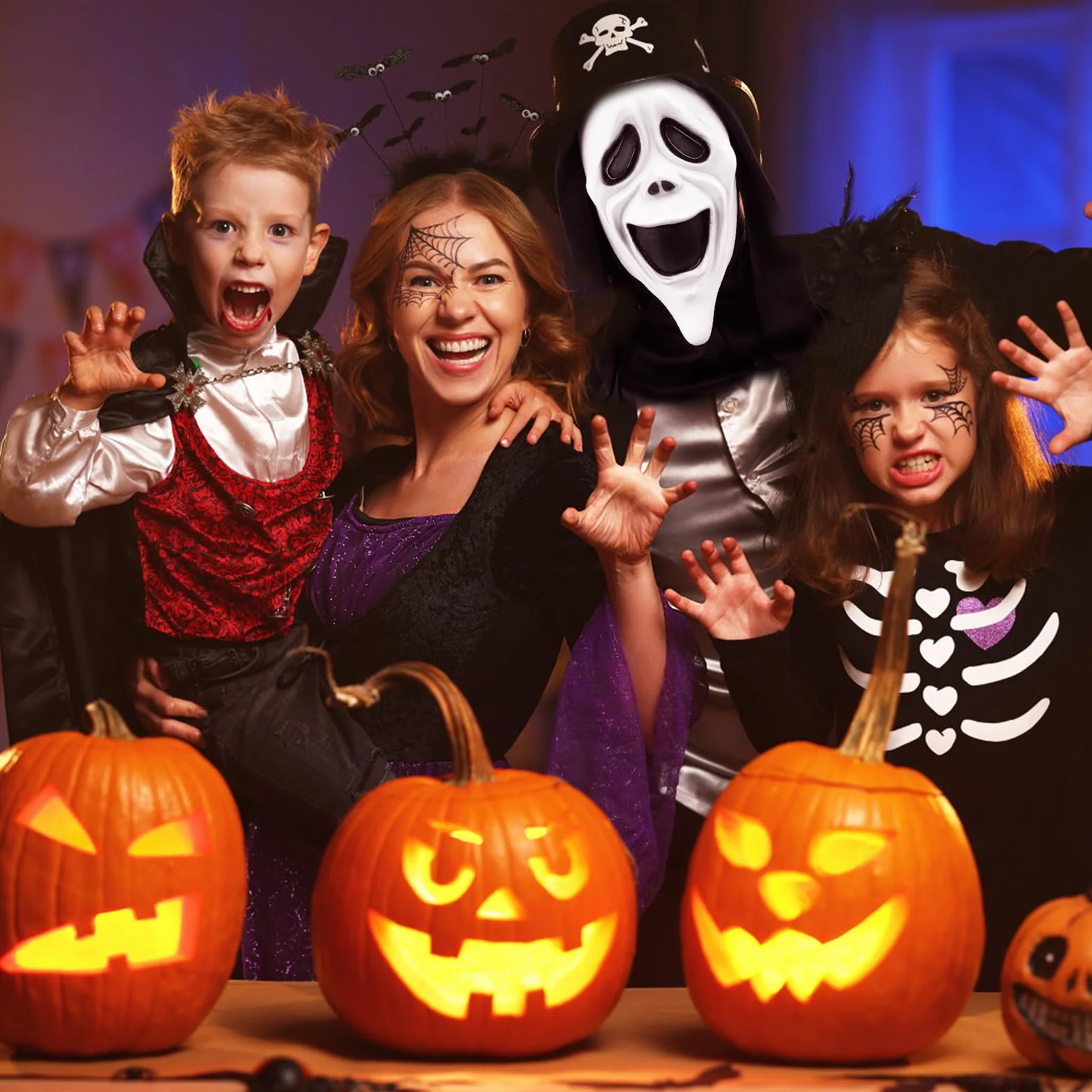 AKONE Ghostface maska na Halloween, horror, maska, krzyk, czaszka, maska na Halloween, imprezę, cosplay, maskarada, akcesoria kostiumowe, nadaje się na imprezy z horroru