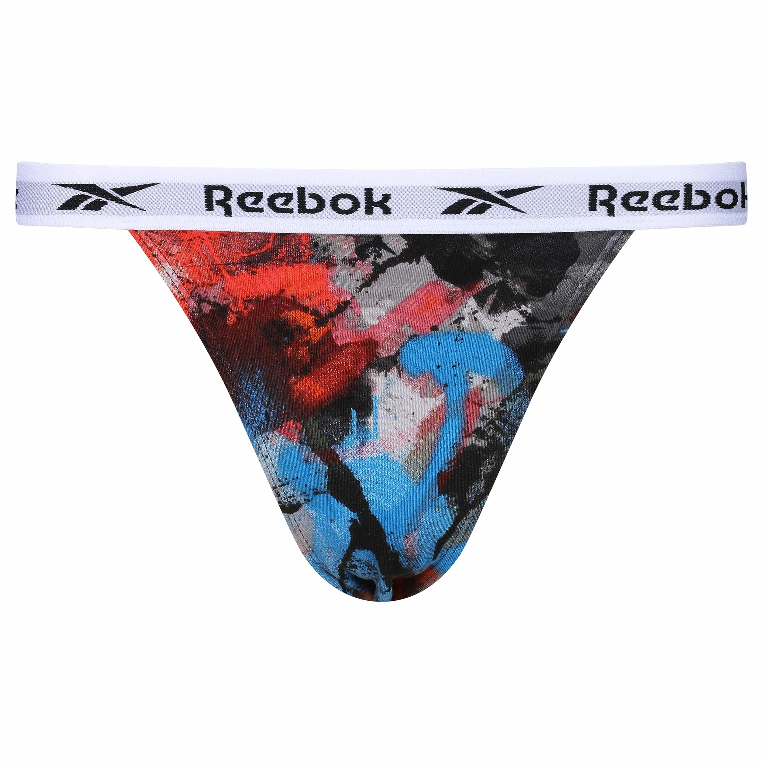 Reebok Figi Kobiety Damskie Majtki Reebok Tanga W Kolorze Pomarańczowym/Nadrukowym/Niebieskim - Opakowanie Zbiorcze 3 Sztuk