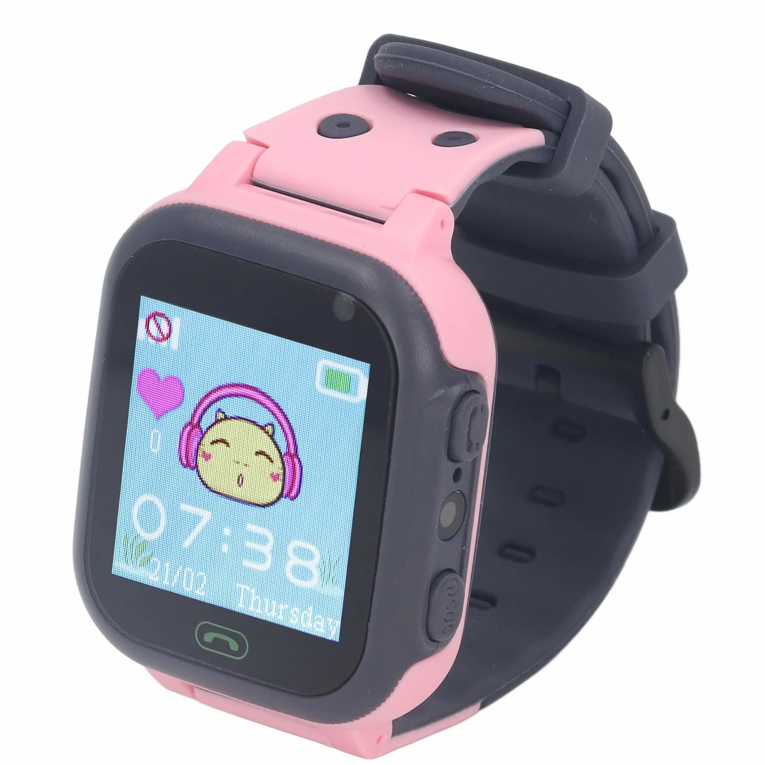 Dilwe Smartwatch dziecięcy z połączeniami wideo, kamerą i latarką, do użytku na zewnątrz (różowy)