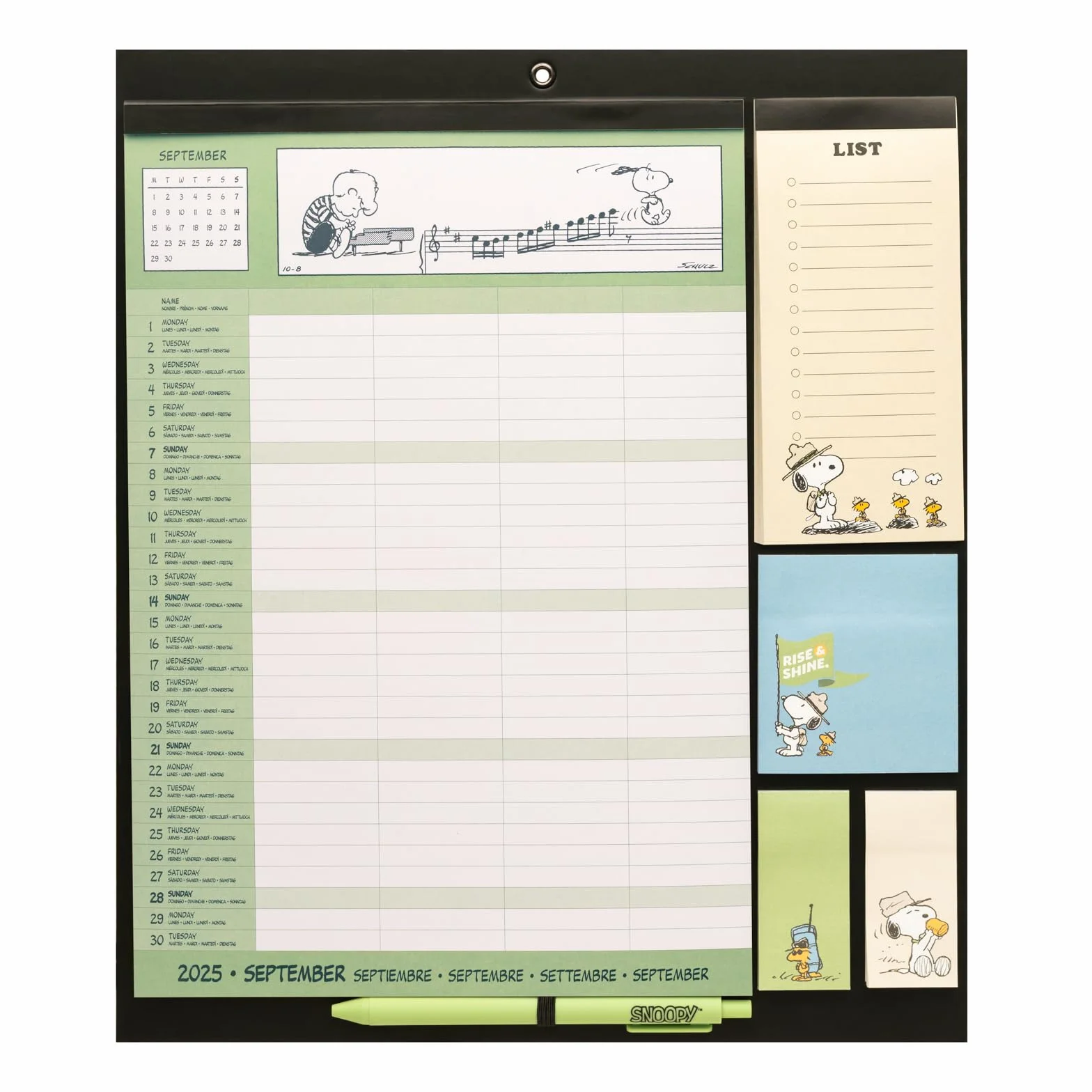 Grupo Erik Magnetic Planner For Fridge - Snoopy Gifts For Family | Magnetic Calendar With Stickers, Pen, Shopping List, Sticky Notes | Family Planner 2026 16 Months Sep 2025 - Dec 2026