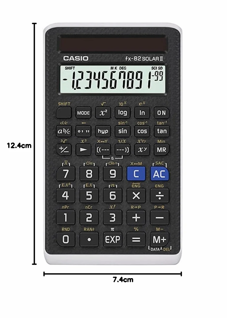 Rekenmachine Casio FX-82 solar II czarny