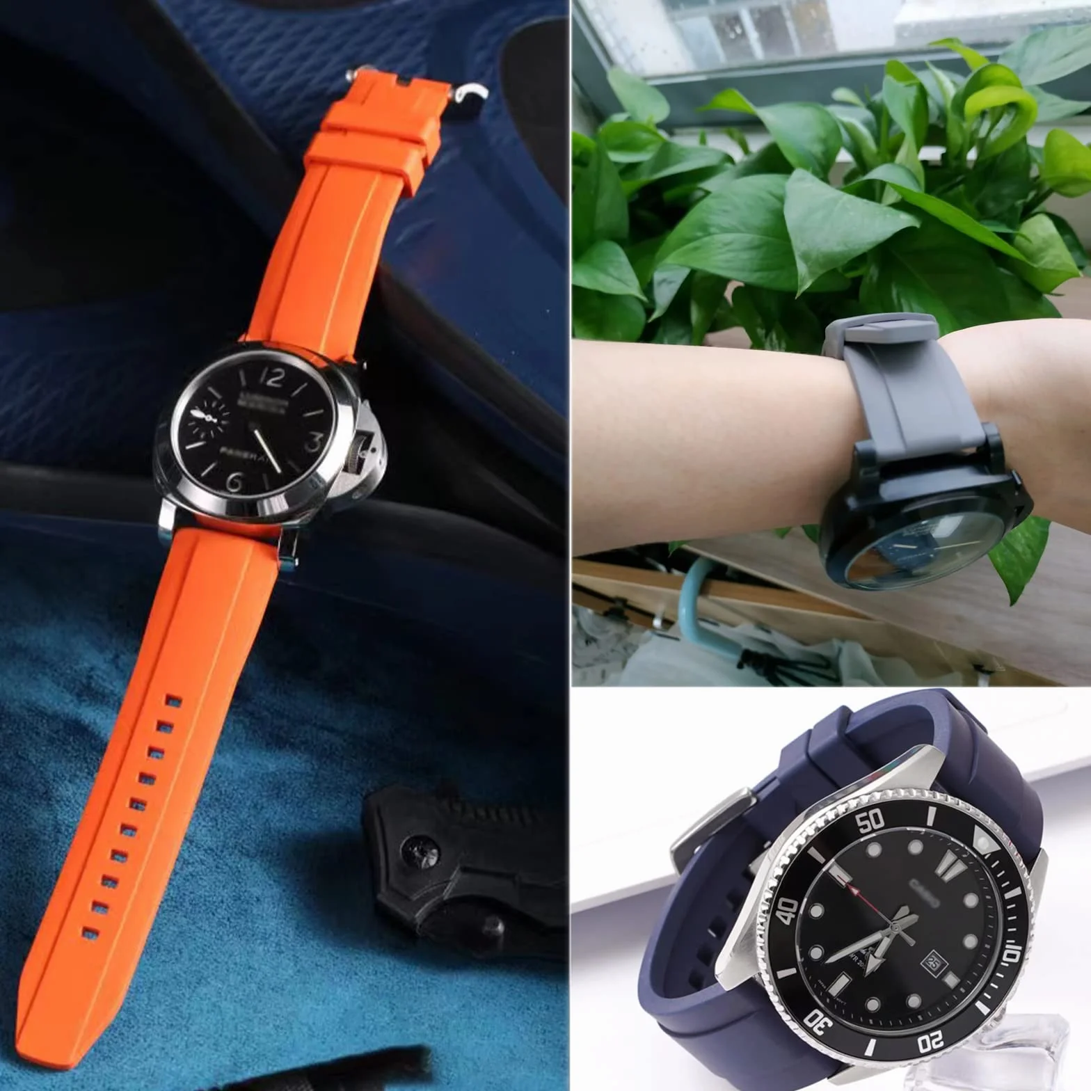 Pasek do zegarka Quick Release Fluorubber 19 mm 20 mm 21 mm 22 mm miękki trwały uniwersalny gumowy pasek zastępczy FKM dla mężczyzn i kobiet