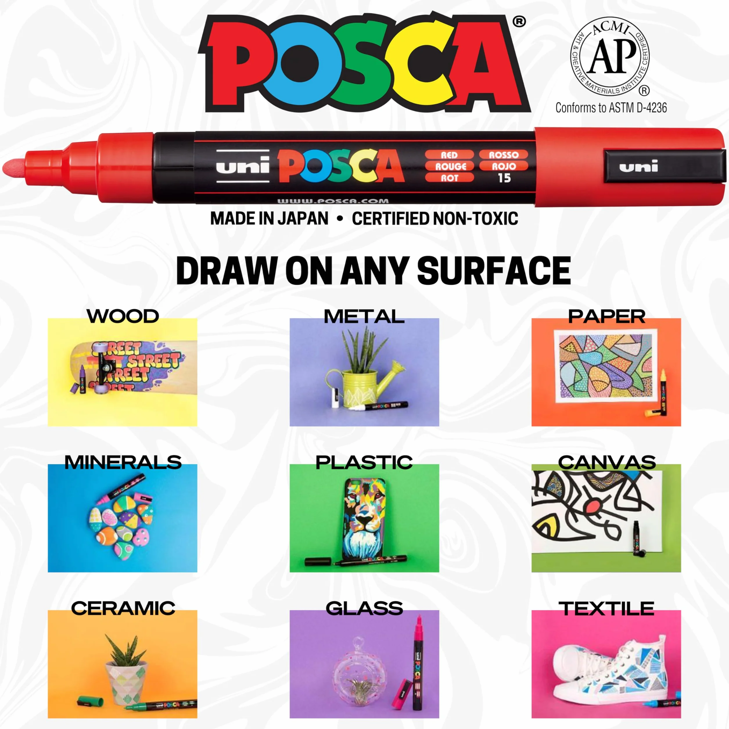 Uni-ball Posca PC-1MR Ultra Fine Bullet Tip Marker - czarny