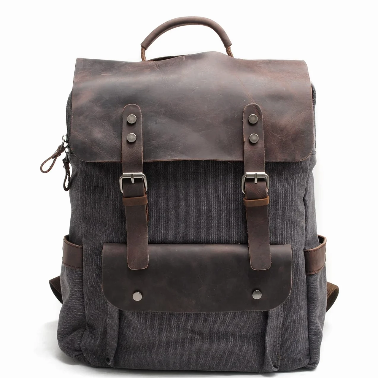 Damski Plecak Płócienny Skórzany Vintage Do Uprawiania Sportów na Świeżym Powietrzu Na Co Dzień VINTAGE Tornister, Torba Podróżna - Idealny na Studia, Czas Wolny, Podróż (38 cm) torba podróżna