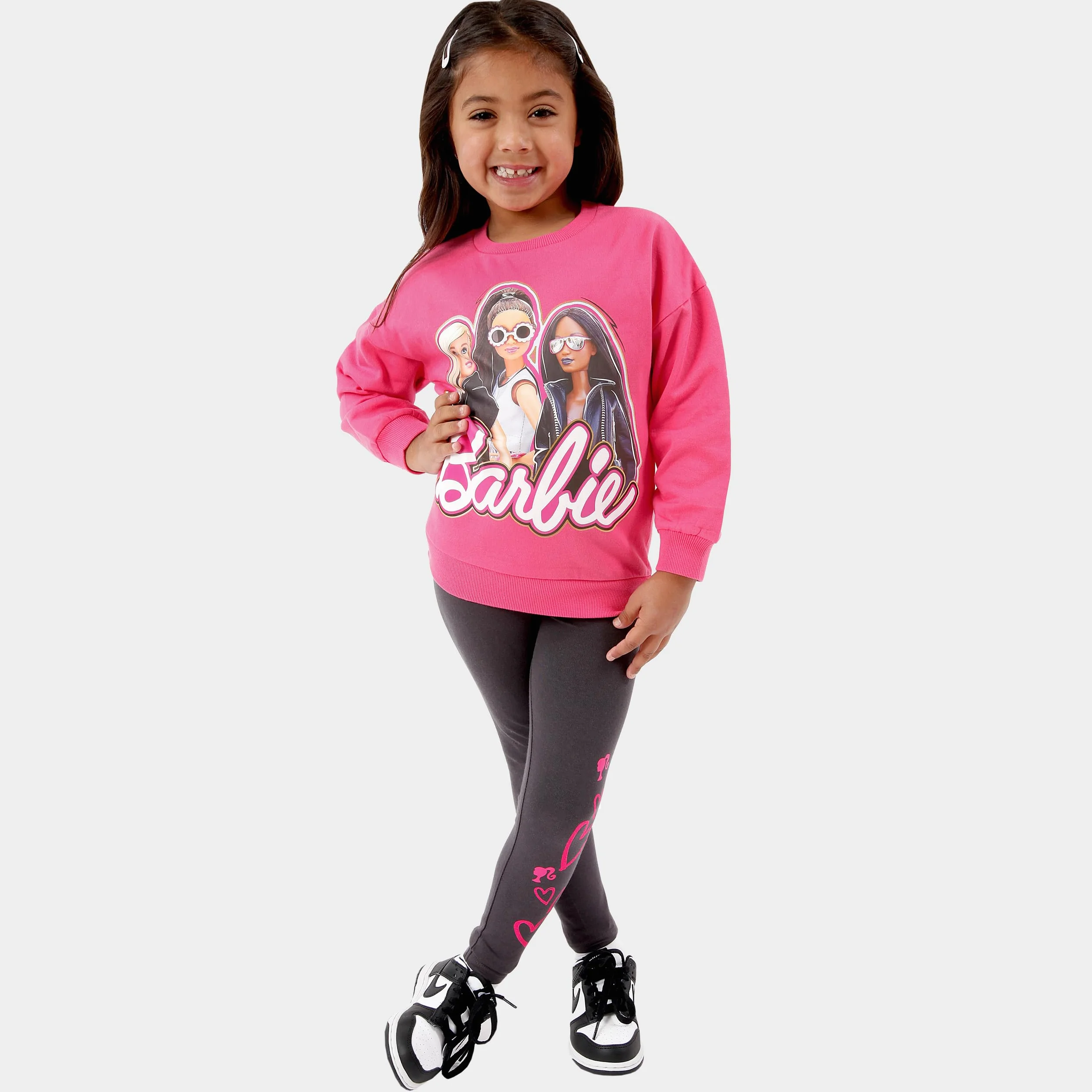 Zestaw bluzy i legginsów Barbie | Zestaw koordynacyjny | Stroje i zestawy ubrań dla dziewcząt | Wiek od 4 do 12 lat| Oficjalne gadżety Barbie