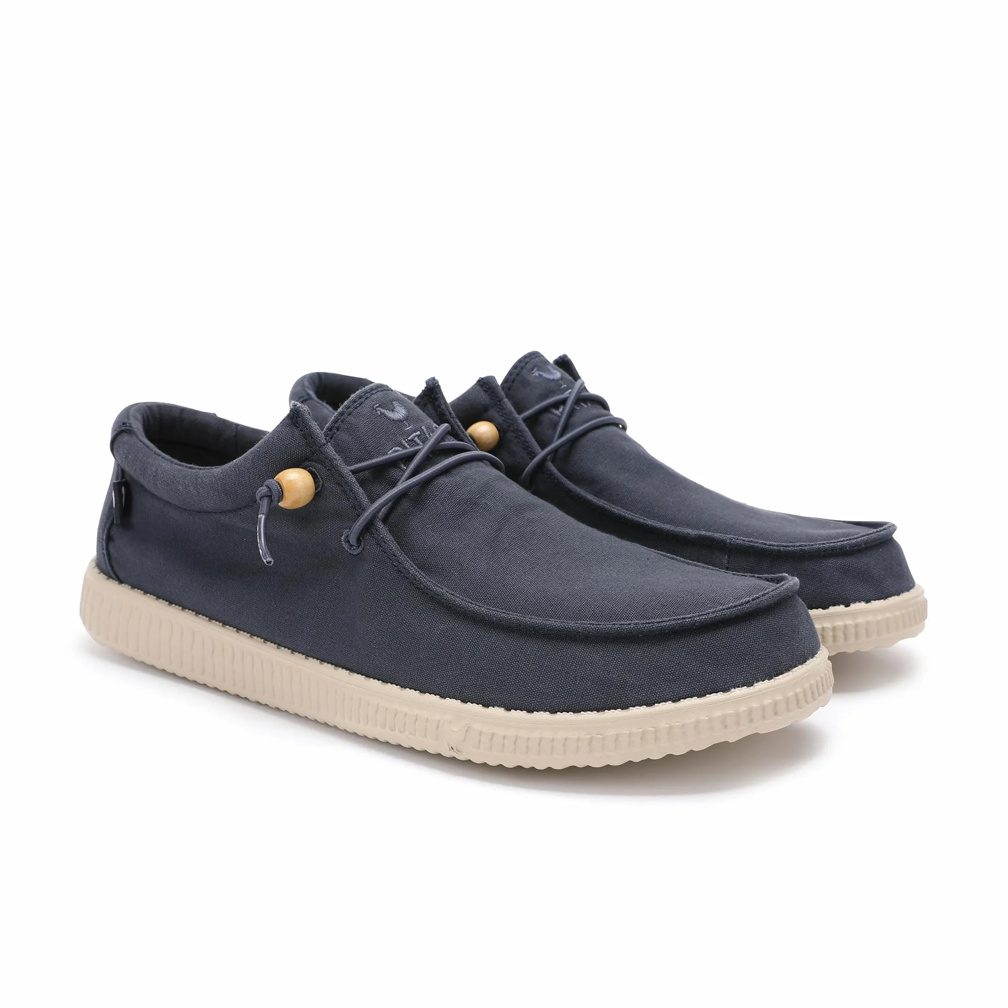 WALK IN PITAS | WP150 WALLABI Washed | Mokasyny męskie | żeglarstwo na co dzień | Buty z tkaniny | Buty bez sznurowadeł | Sportowe na co dzień | Buty Walkinpitas, Granatowy, 45 EU