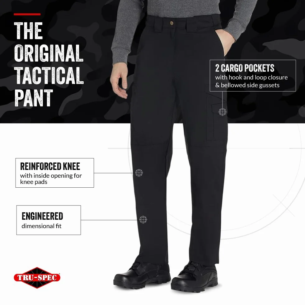 Tru-Spec 24-7 Series Męskie oryginalne spodnie taktyczne, dla sanitariuszy, do turystyki, na kemping i do zastosowania taktycznego, 65% poliester, 35% bawełna, ripstop