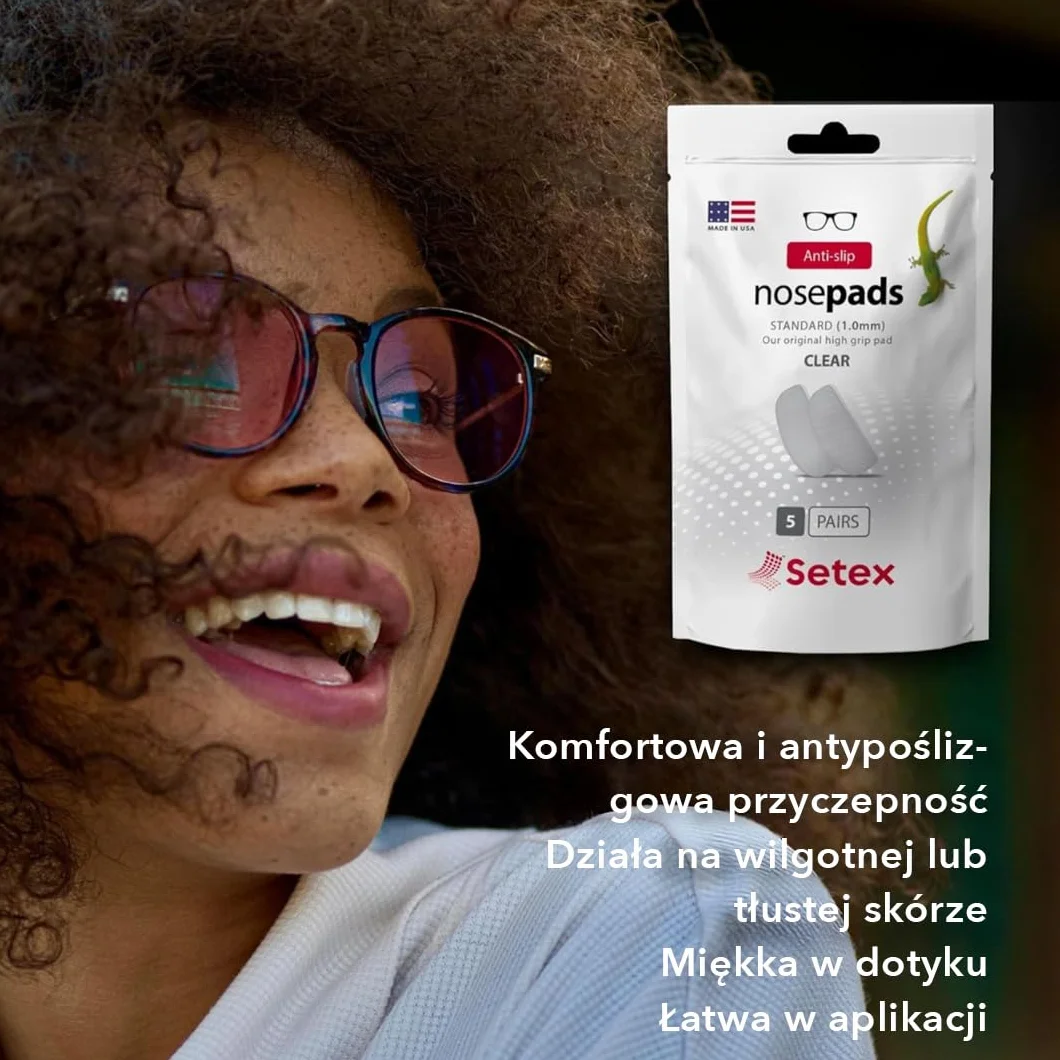Setex Gecko Grip – Noski Do Okularów (5 Przezroczystych Par) – Antypoślizgowe Noski Do Okularów, Mikroteksturowane Włókna, Ultra-Mocna Przyczepność I Ultra-Miękkość, Samoprzylepne, 1 × 7 × 16 mm