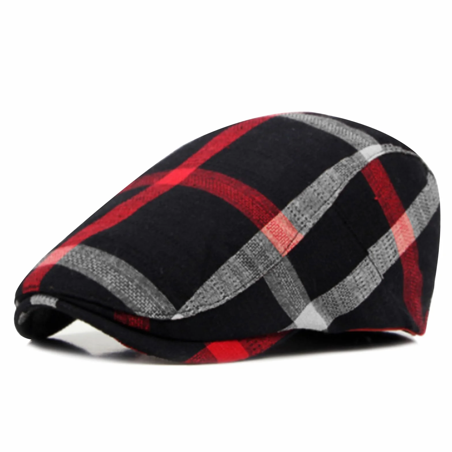 meioro Męska czapka w paski w kratę gazeciarz taksówkarz beret bluszcz płaska czapka regulowana czapka Gatsby polowanie jazda czapka