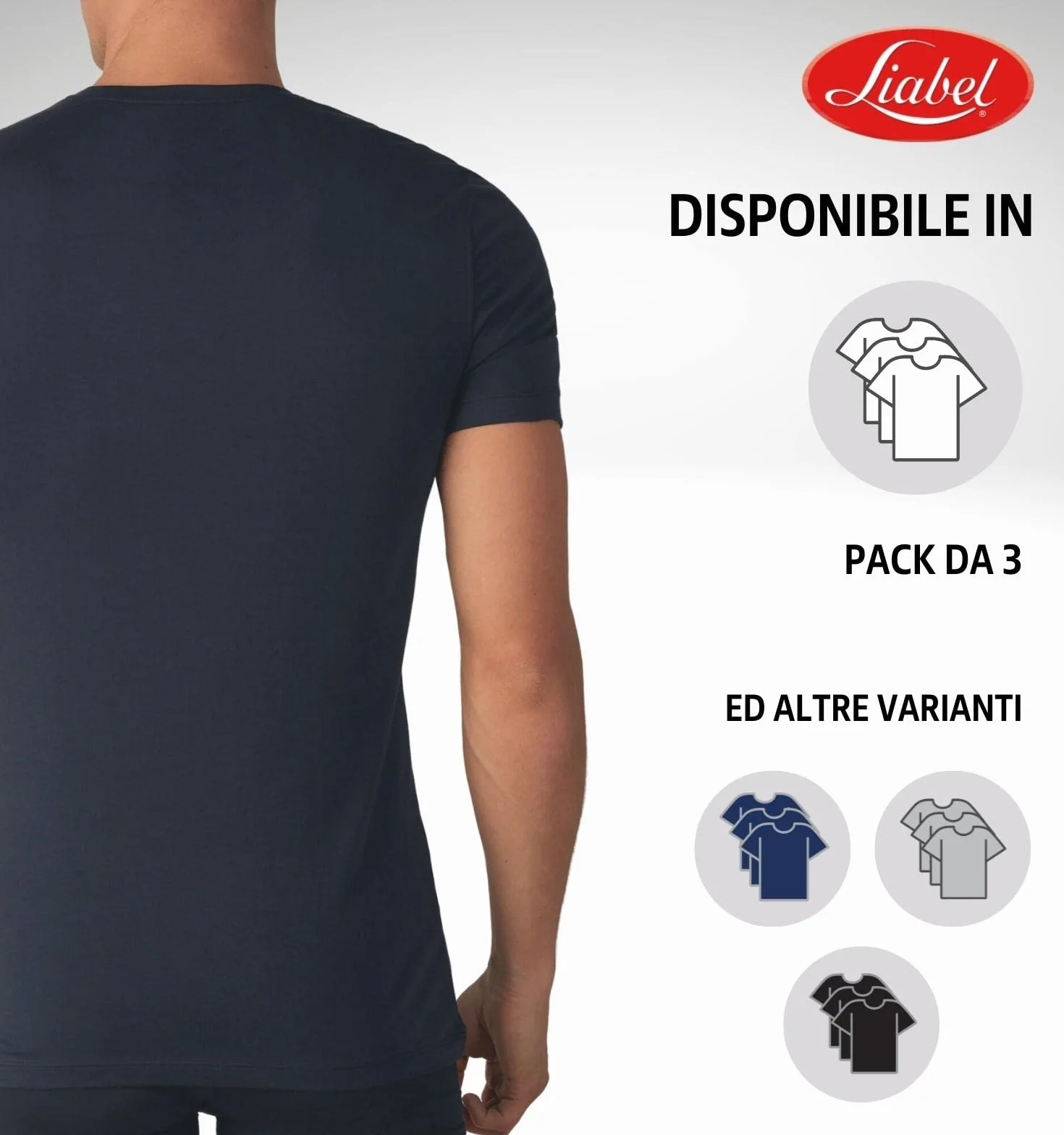 Liabel ® 3 Koszulki Intime Mężczyźni Ciepła Bawełna Termiczna Dekolt w kształcie litery V i szyi Paczka, 3 V Neck Niebieski, XL