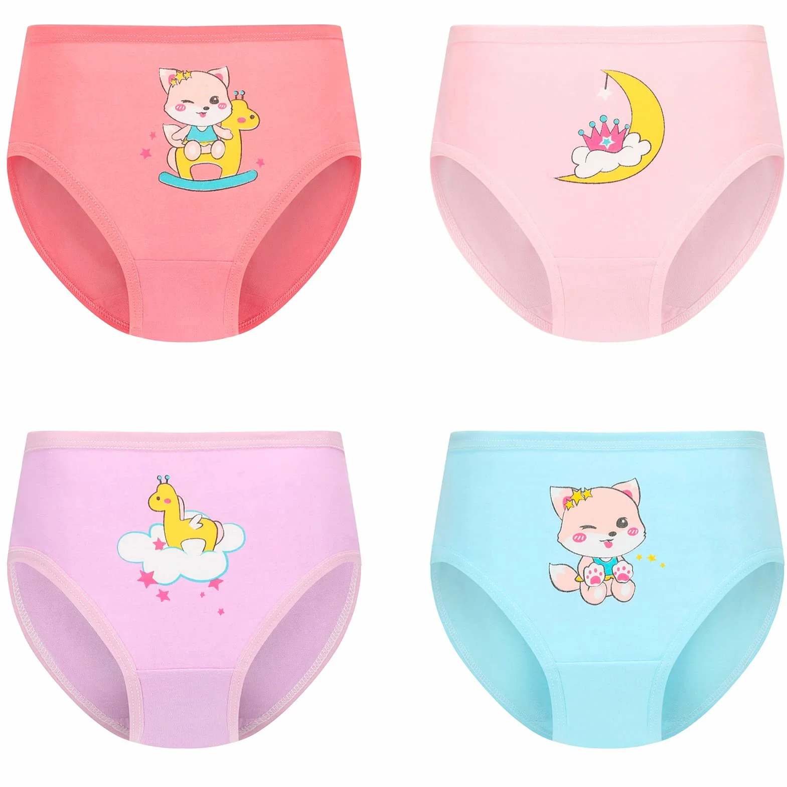 JackLoveBriefs Dziewczęce majtki, 12 sztuk, wygodne, bawełniane majtki (2-9 lat)