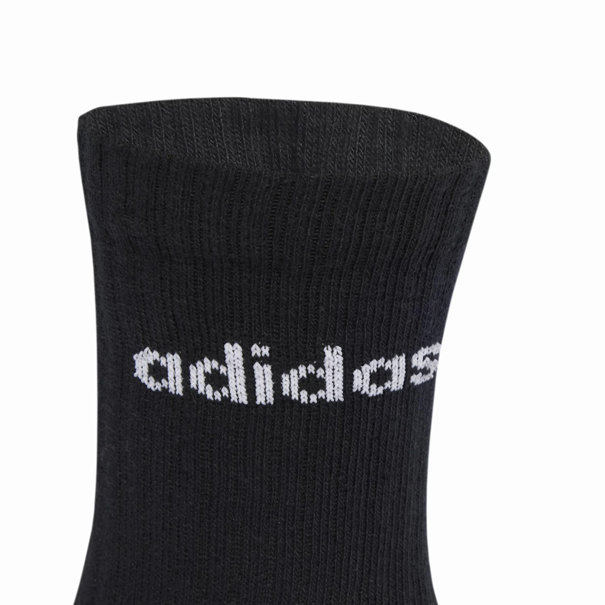 adidas Uniseks Linear Crew Socks Cushioned Socks 6 Pair Pack, Black/White, 40-42
