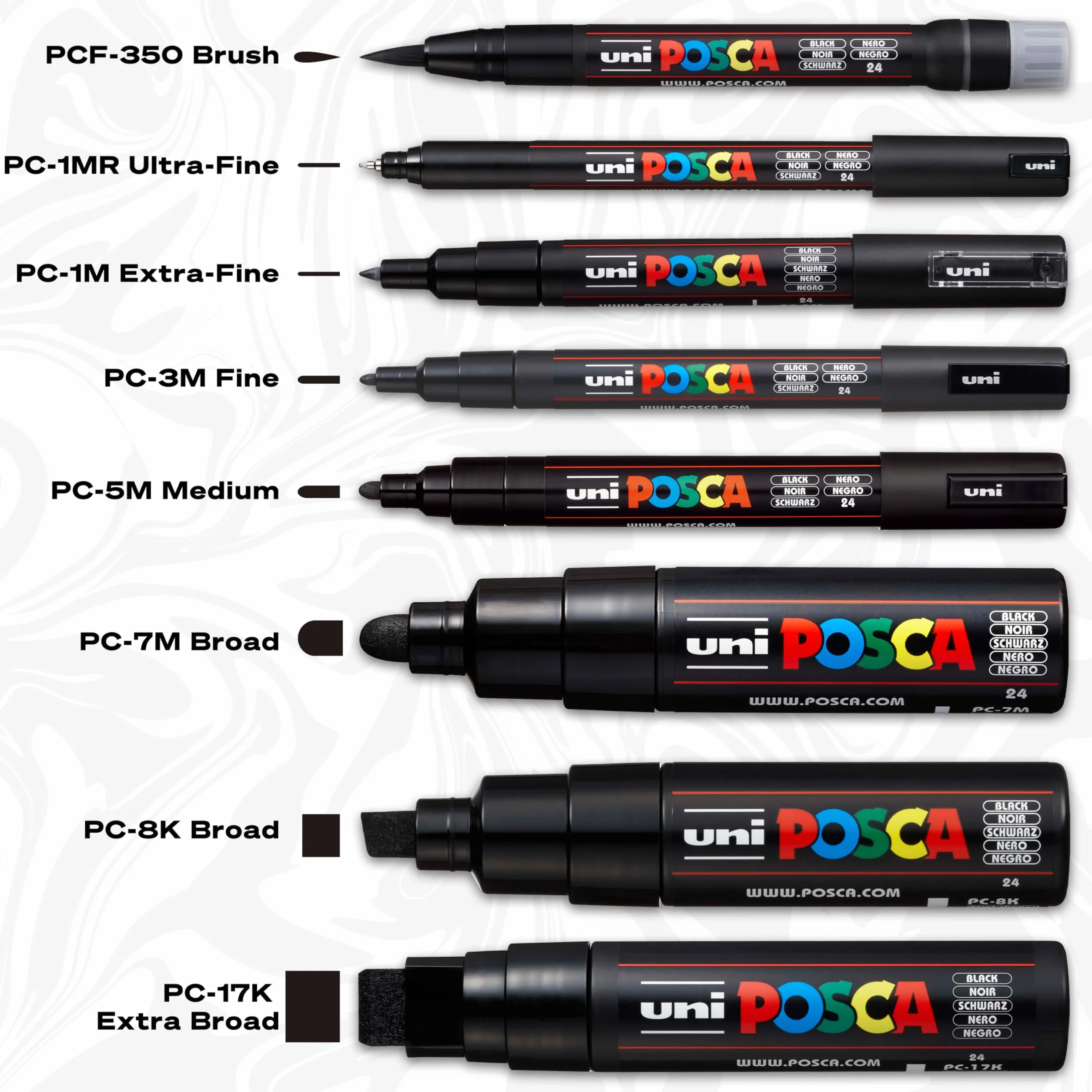 Uni-ball Posca PC-1MR Ultra Fine Bullet Tip Marker - czarny
