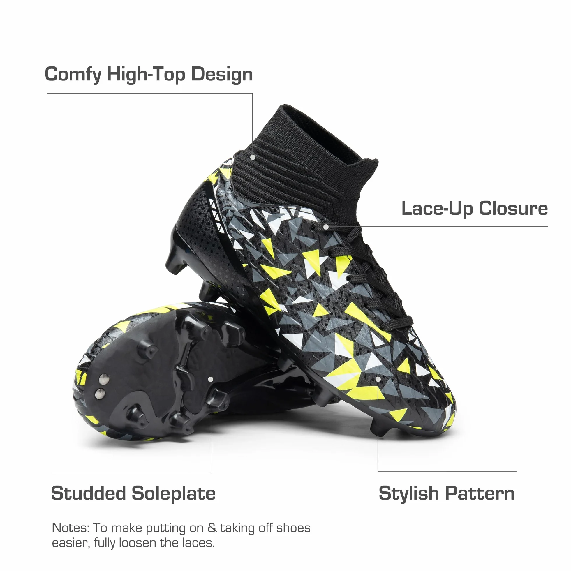 DREAM PAIRS Chłopięce korki piłkarskie młodzieżowe wysokie buty do piłki nożnej dla małych i dużych dzieci