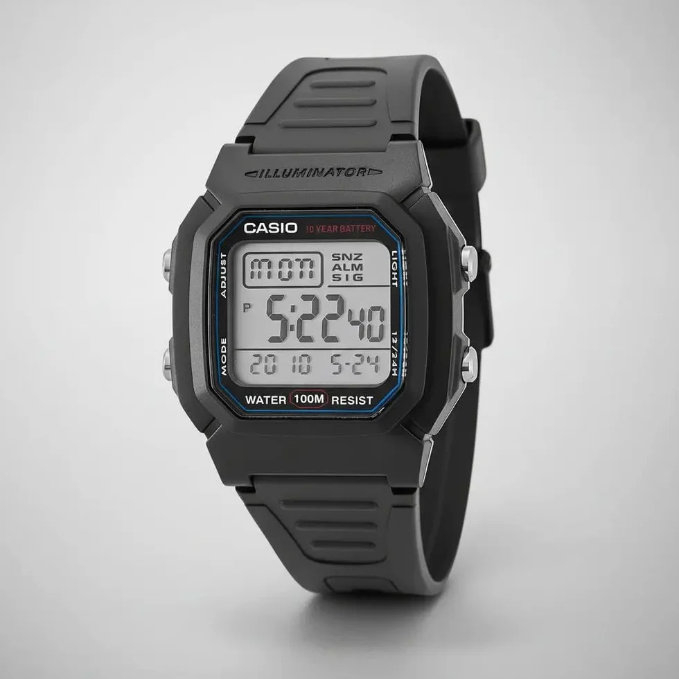 Casio Unisex zegarek na rękę Vintage Digital kwarcowy żywica W-800H-1A, czarny/czarny, Einheitsgröße, taśma