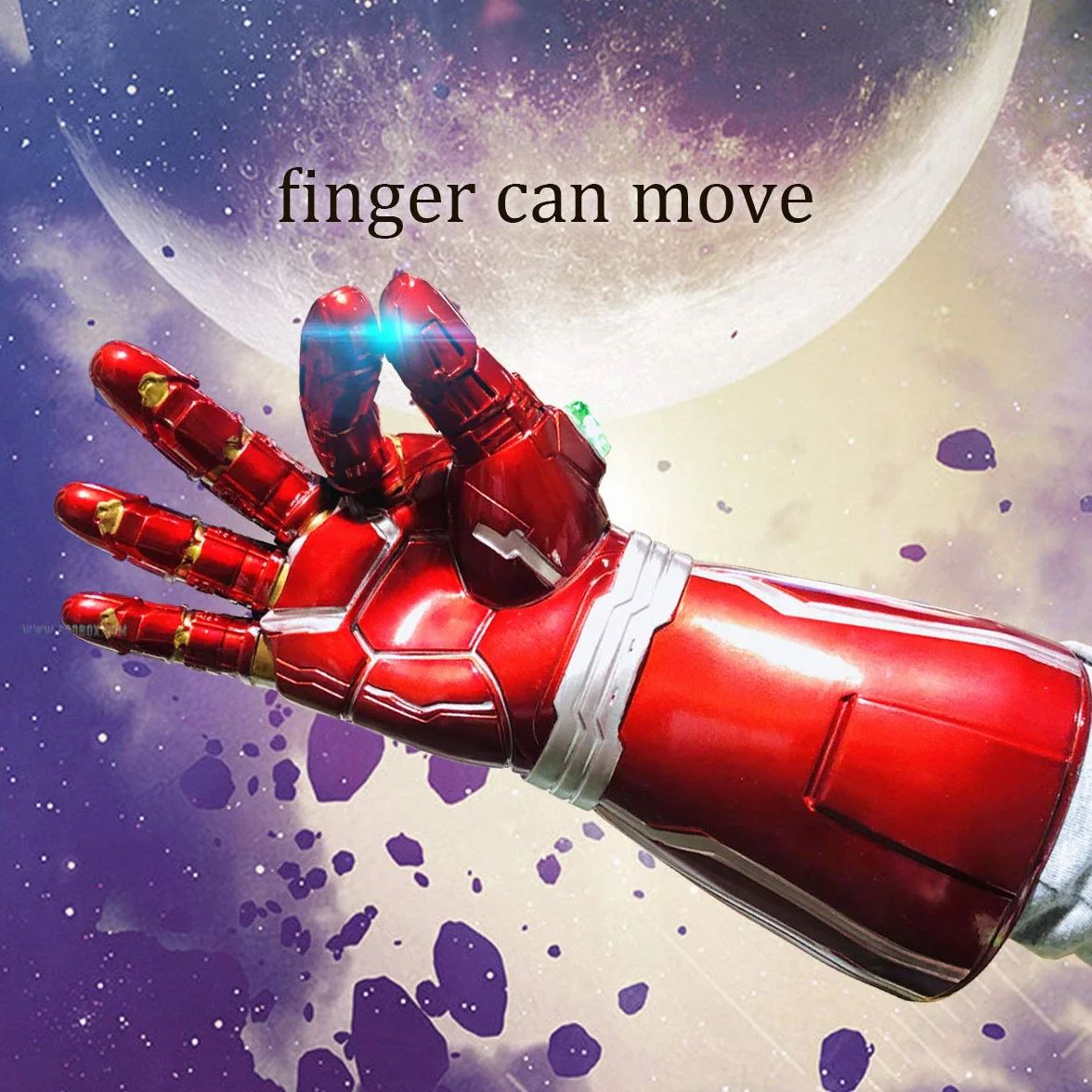 Iron man Rękawica nieskończoności dla dorosłych, rękawica Iron Man LED ze zdejmowanym magnesem, kamienie nieskończoności, 3 tryby błysku, Halloween, rękawica cosplay