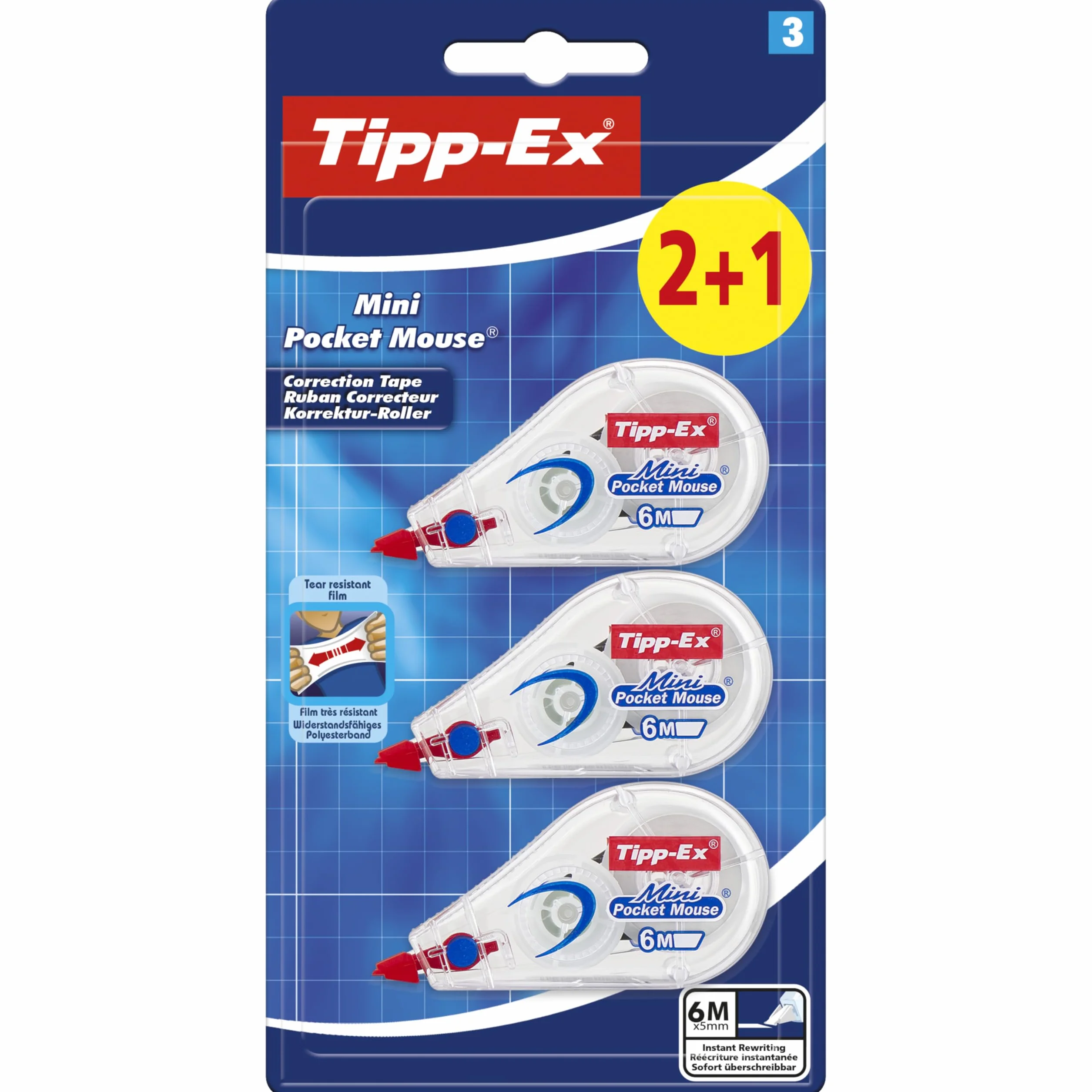 TIPP-EX Mini Pocket Mouse Korektor Blister 2+1szt