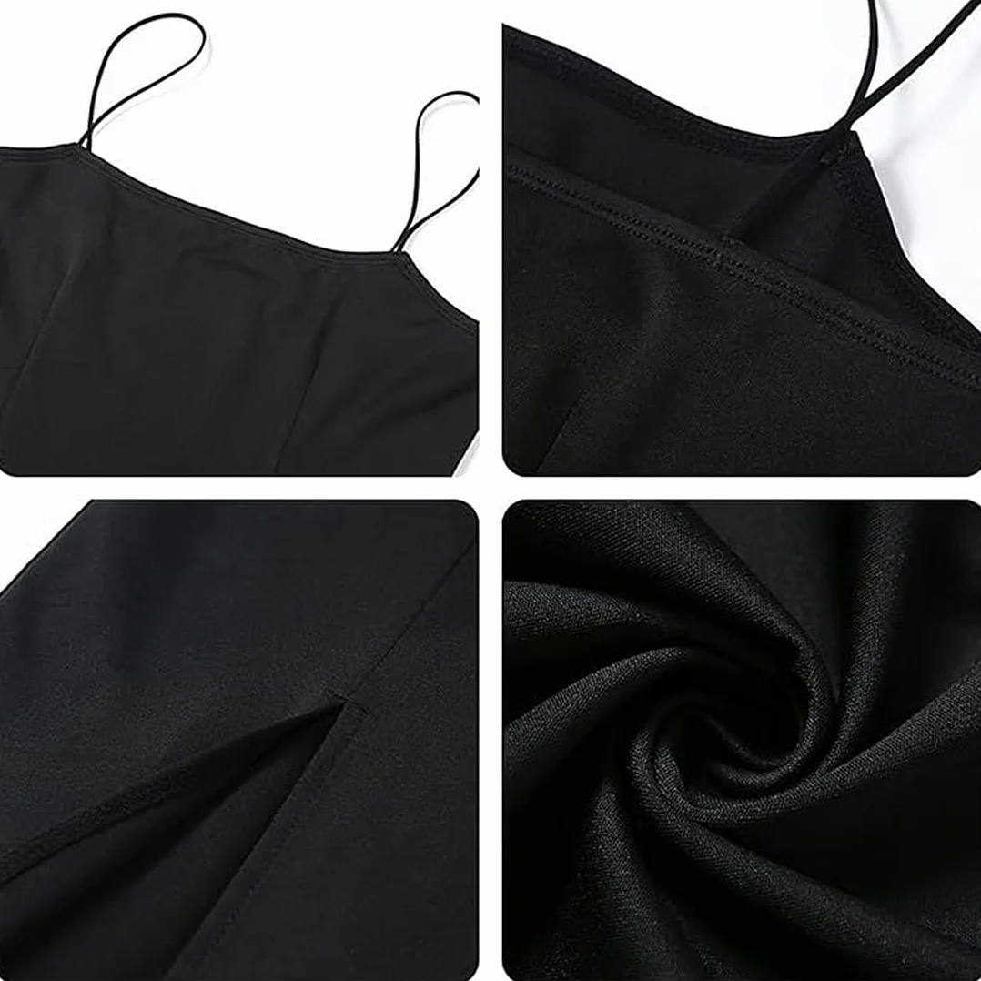 Damska sukienka koktajlowa, sukienka maxi, sukienka na imprezę, elegancka sukienka damska, casualowa, jednokolorowa, spaghetti, z paskiem, podkreślająca figurę