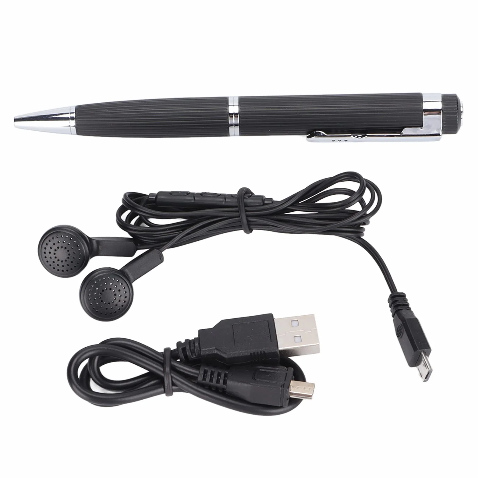 Cyfrowy dyktafon głosowy z odtwarzaniem, jednoprzyciskowy dyktafon audio, dyktafon 128 Kbps HD, dyktafon głosowy, odtwarzacz MP3, ładowanie przez USB, na konferencje, spotkania, wywiady