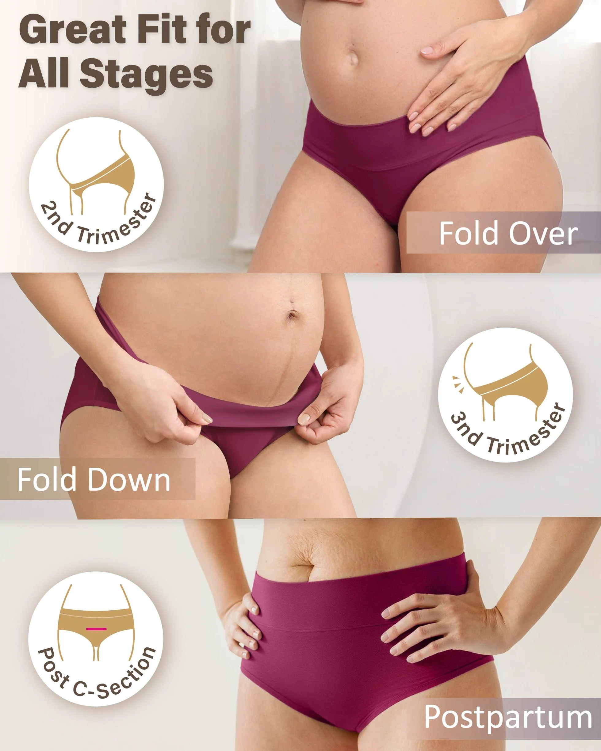 Intimate Portal Foldable Bielizna Ciążowa Damska Pod Brzuch Bawełniane Majtki Ciążowe