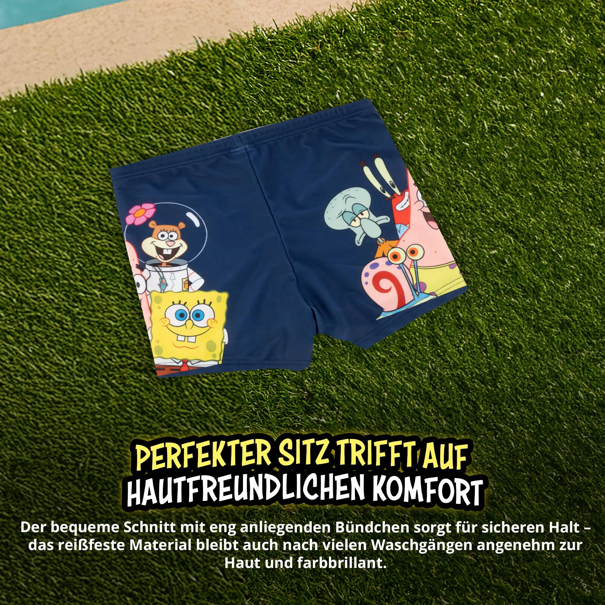United Labels Spongebob kąpielówki dla chłopców, niebieskie, szorty kąpielowe dla dzieci, spodenki kąpielowe