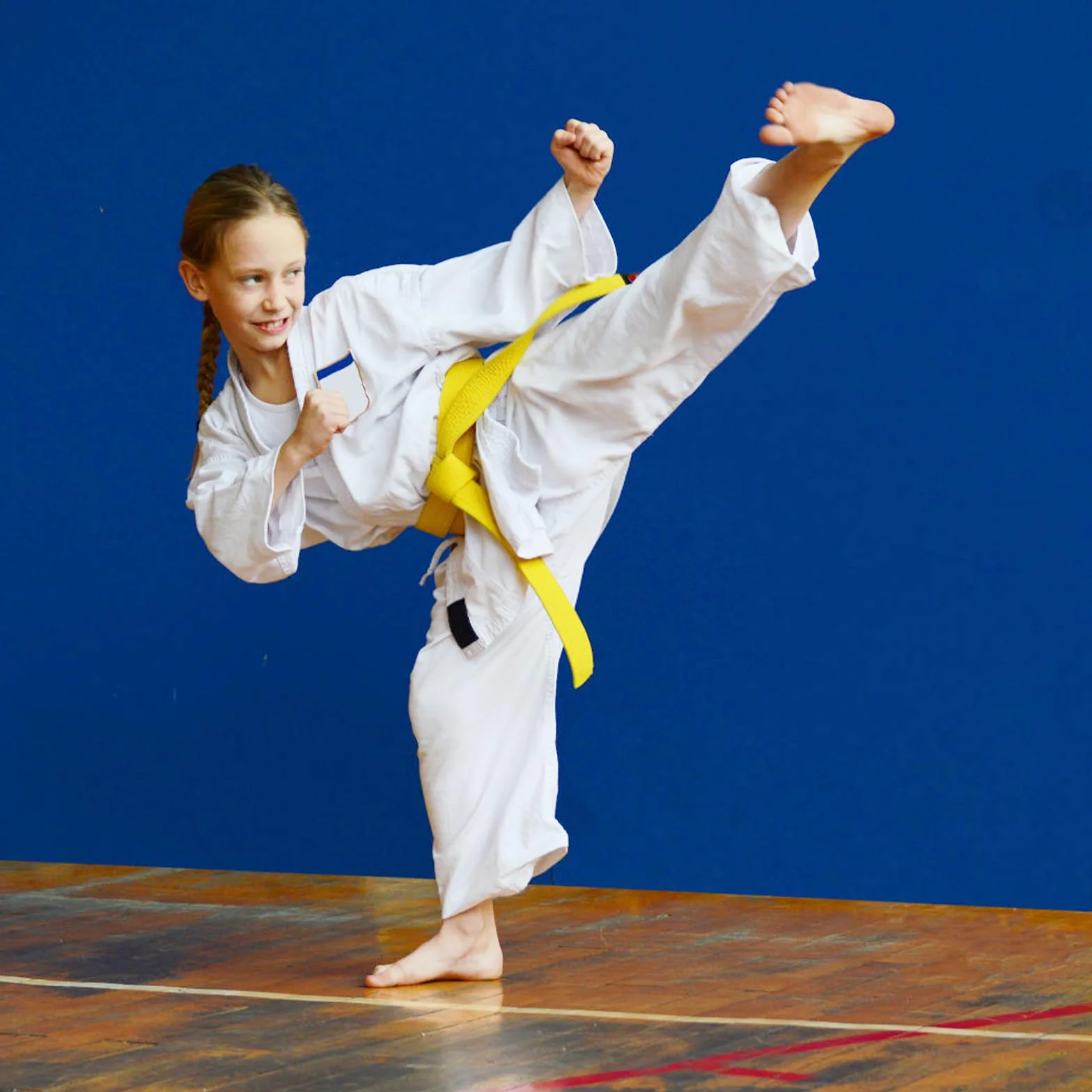 Pasek Judo Karate Belt, pasek judo biały żółty, pasek taekwondo żółty, pasek do sportów walki dla dzieci, 260 cm, szerokość 4 cm, sztuka walki karate judo bawełna taekwondo pasek budo