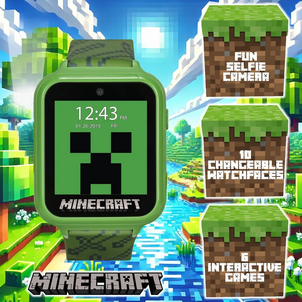 Minecraft MIN4045AZ Interaktywny smartwatch z ekranem dotykowym -