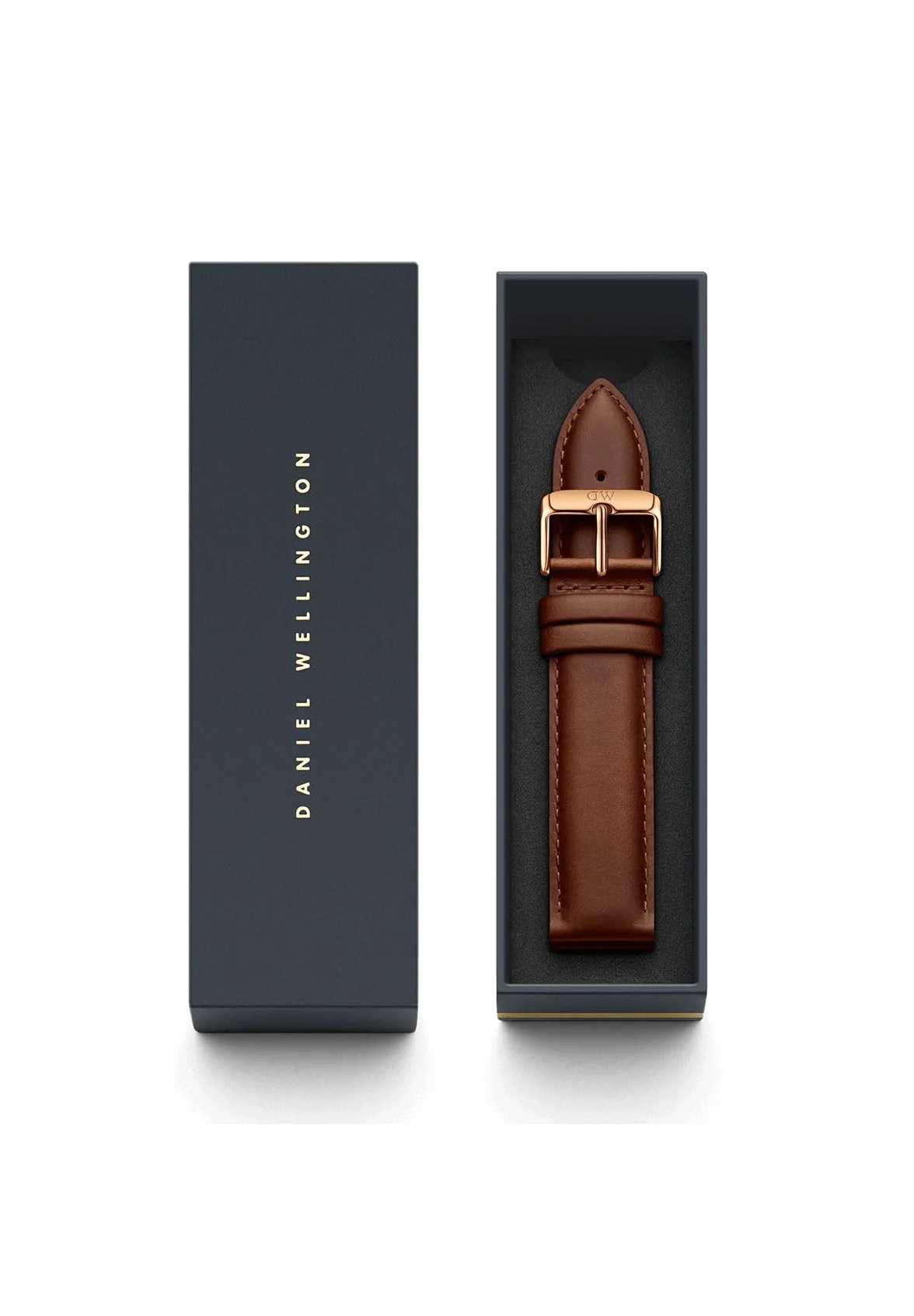 Daniel Wellington Klasyczny włoski skórzany pasek do zegarka St Mawes, Różowe złoto, 18mm, Daniel Wellington Klasyczny włoski skórzany pasek do zegarka St Mawes