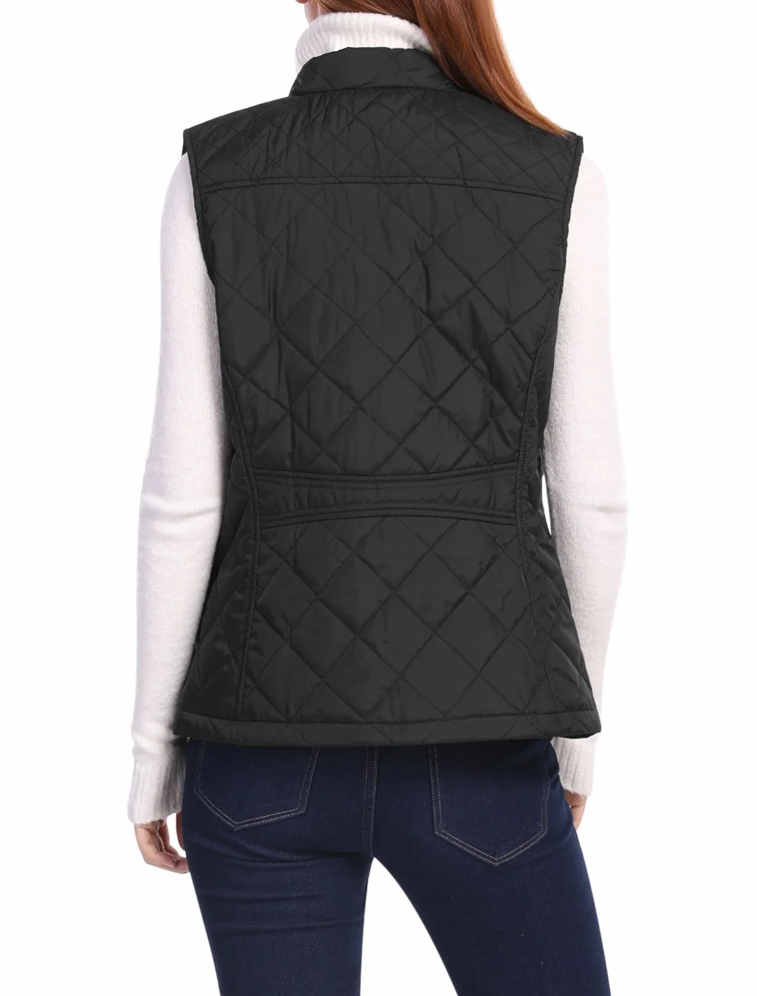 Allegra K Kamizelka puchowa Kobiety Gilet Quilted Zip Vest