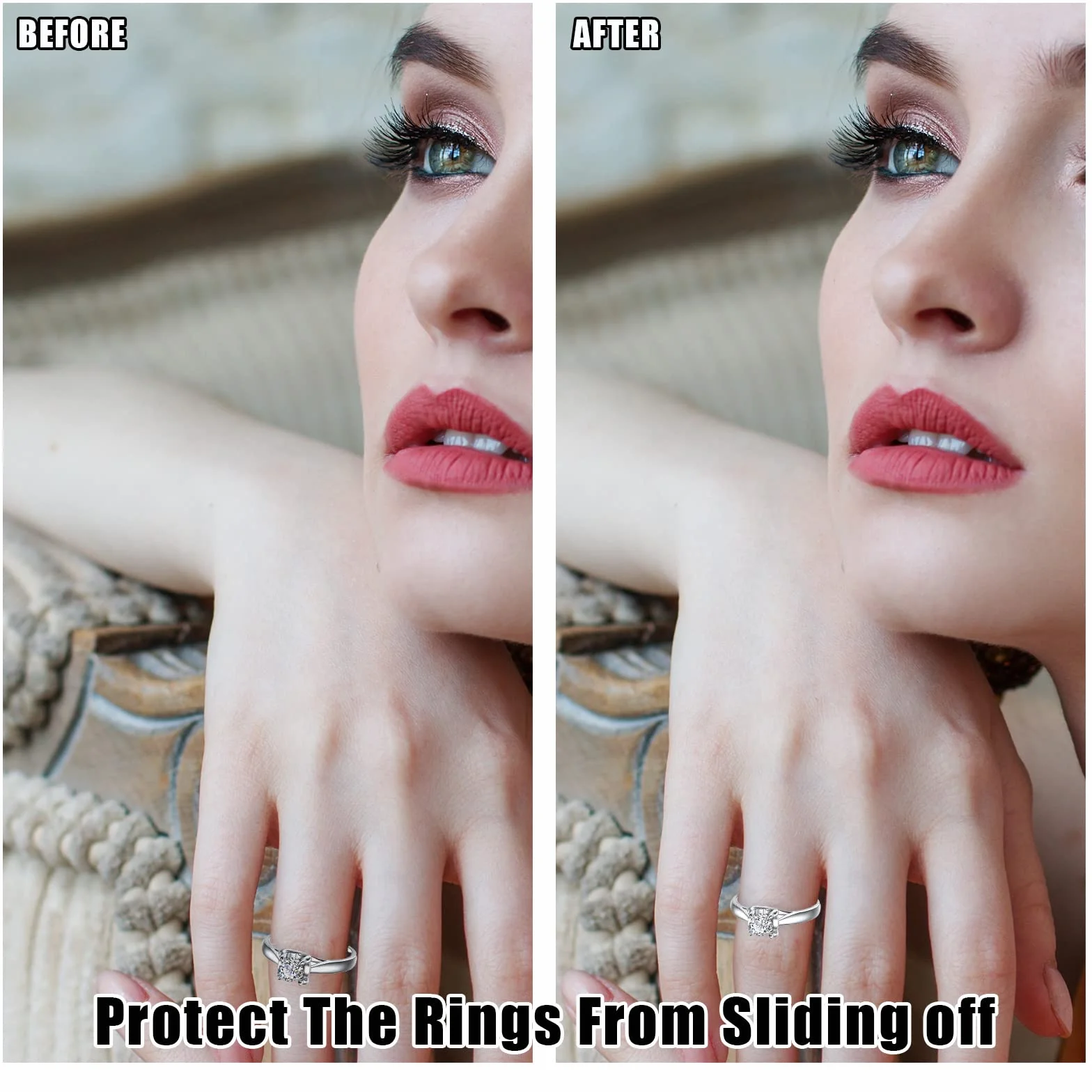 KINBOM 21 Sztuk Ring Size Adjusters, z Sciereczka do Polerowania Narzedzie Pomiarowe Niewidoczny Luzny Rozmiar Pierscionka Przezroczysty Reduktor Rozmiaru dla Obraczek Damskich