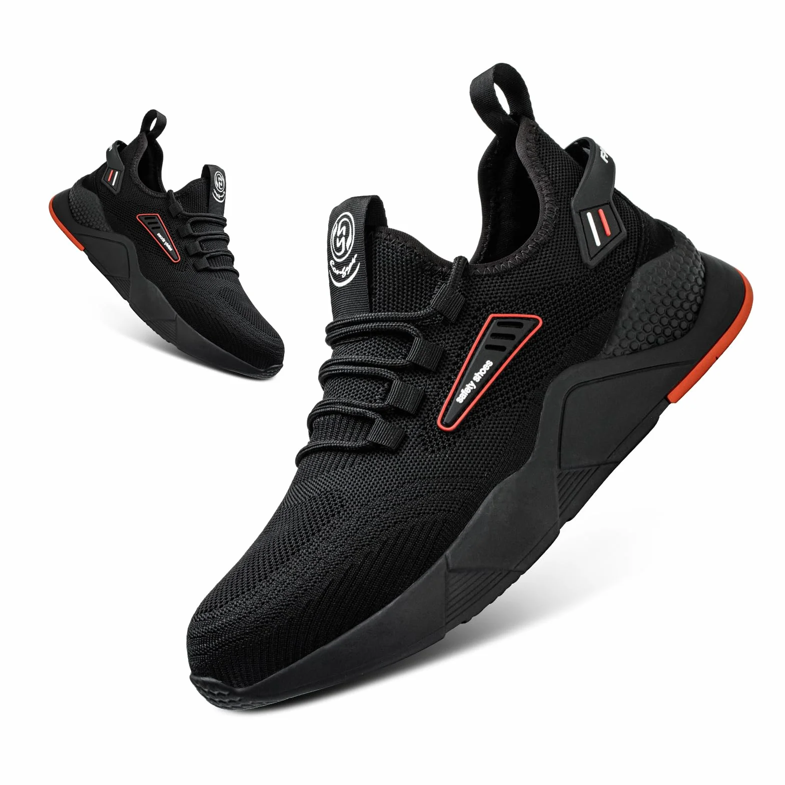 Hitmars Obuwie ochronne męskie buty bezpieczne damskie buty robocze bezpieczne sznurowadła do koszykówki kuchnia czarne EU36-48, Czarny koszyk bezpieczeństwa B, 47 EU