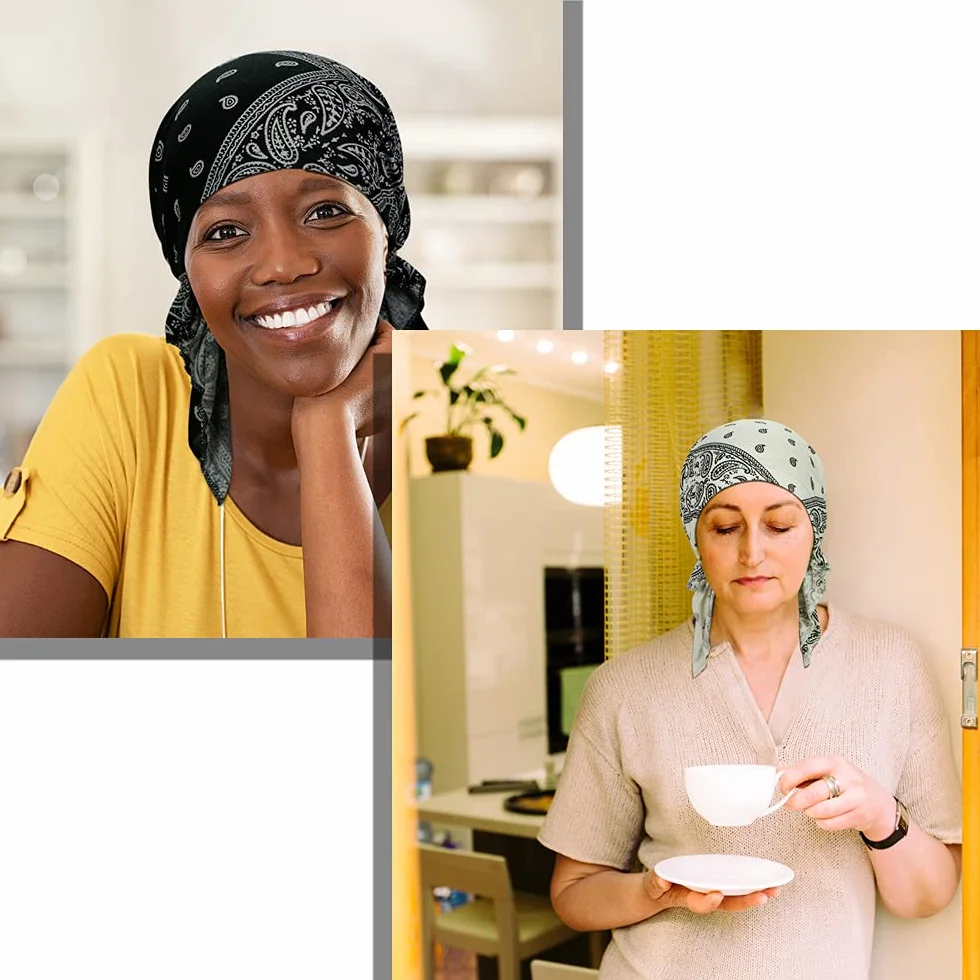 ASHILISIA 4 sztuki damskich czapek na chemioterapię, czapka turban, wstępnie zawiązane nakrycia głowy, bandana na wypadanie włosów