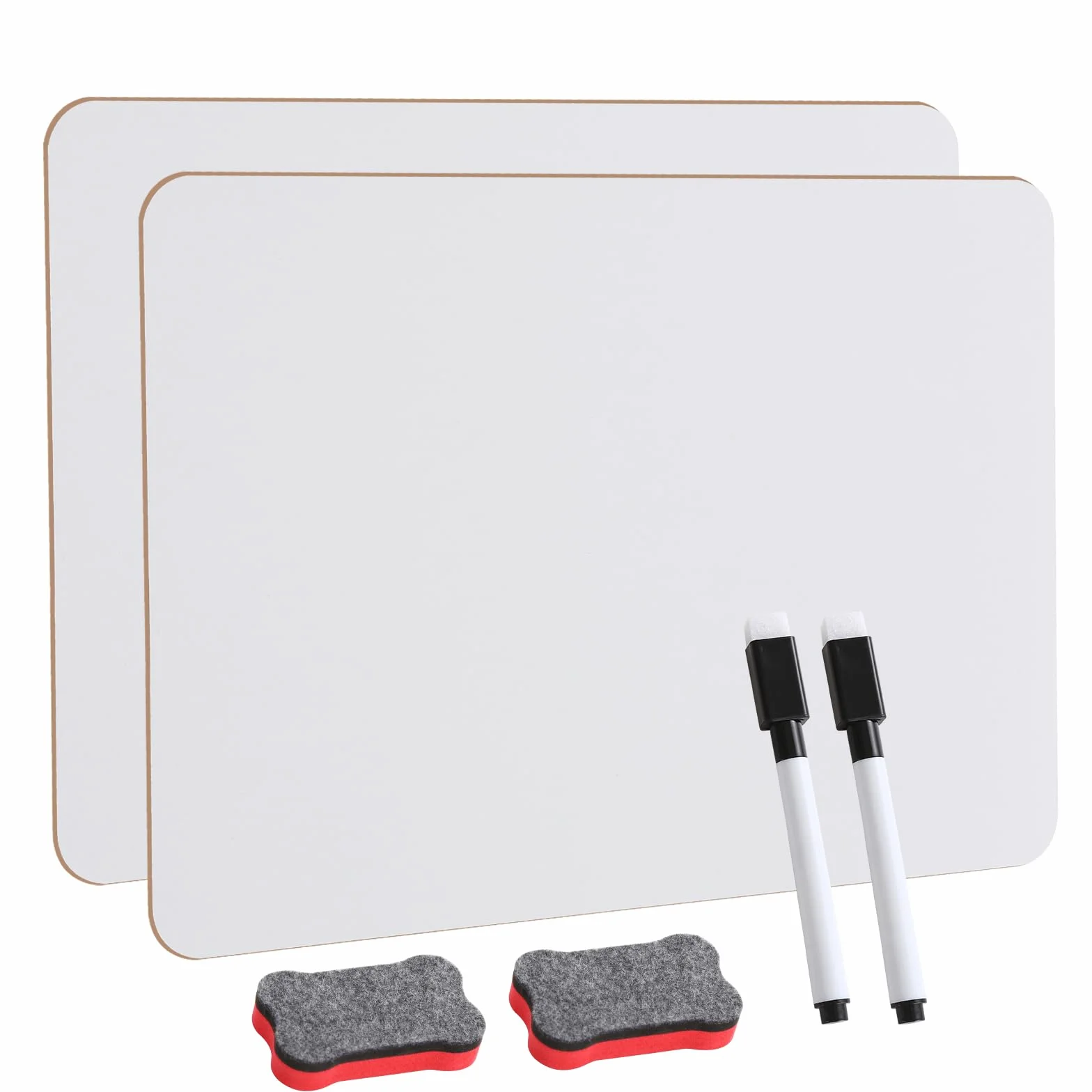 CRESZZLE Zestaw 2 małych tablic suchościeralnych – 20 x 30 cm dwustronne mini tablice suchościeralne z 2 pisakami i 2 gumkami – przenośne, trwałe białe tablice dla studentów, klasy, domu i biura