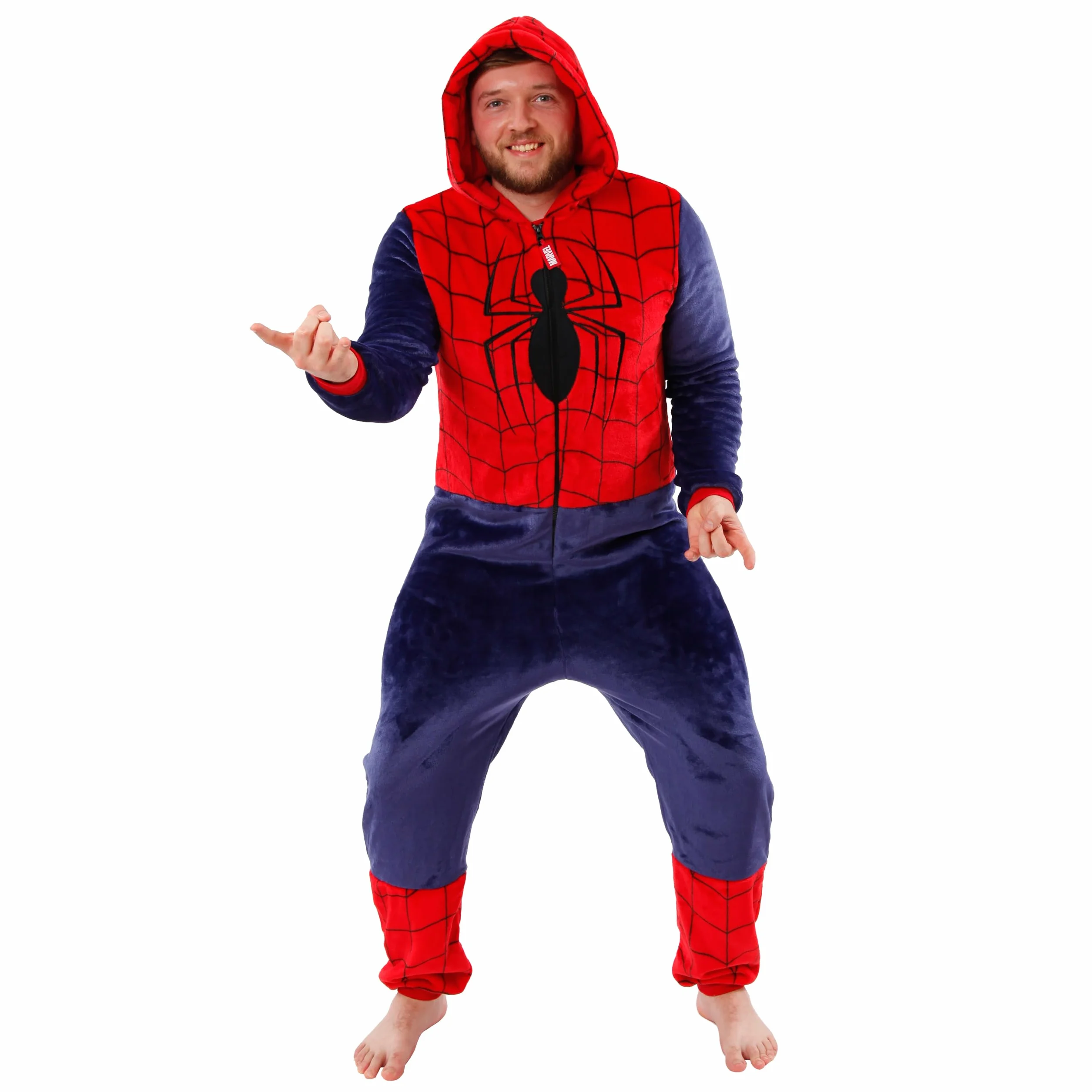 Marvel Onesies dla mężczyzn | Męski Onesie Spiderman | Dorosły kostium Spidermana | Oficjalny towar Spiderman