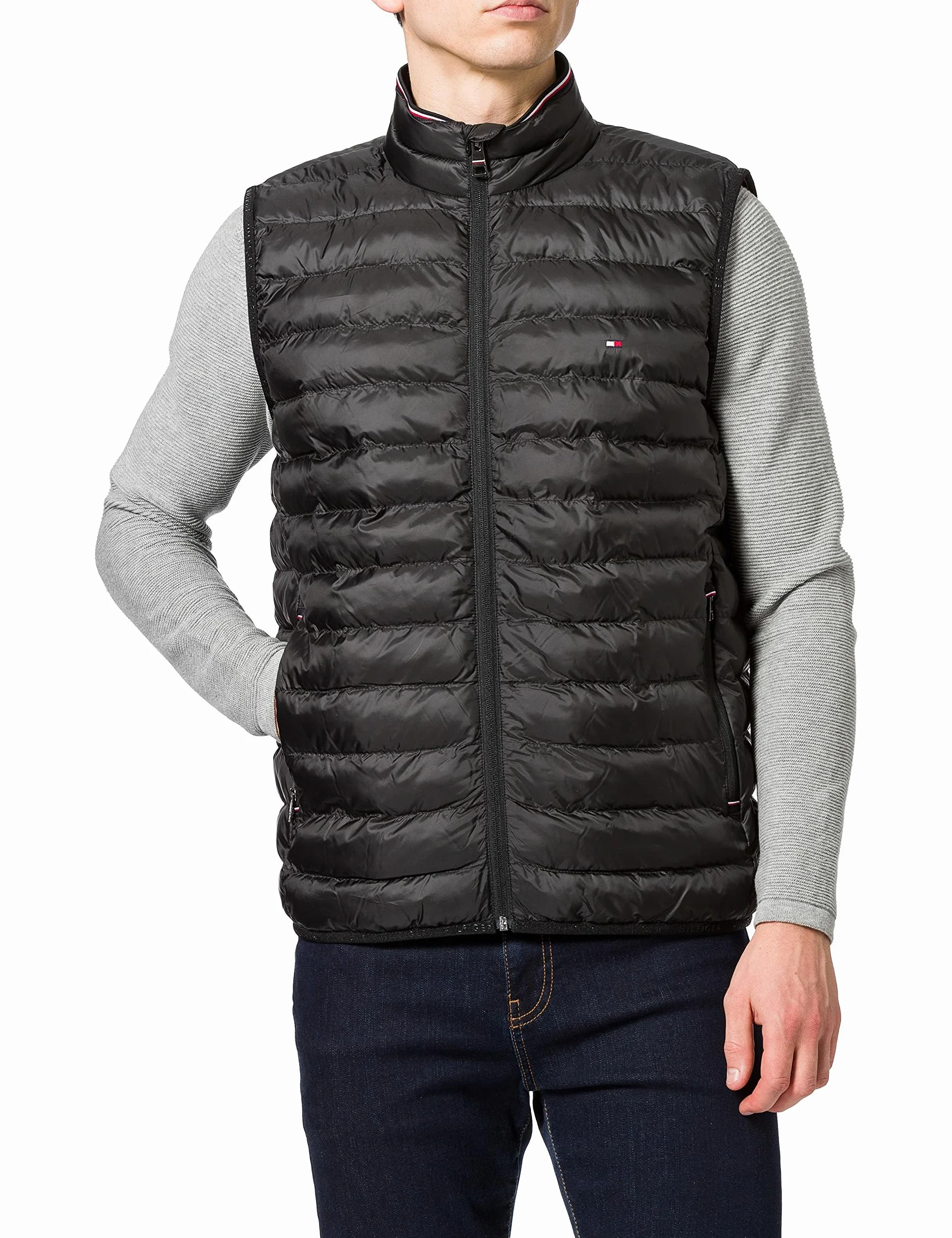 Tommy Hilfiger Kamizelka puchowa Mężczyźni Pakowalna kamizelka okrągła