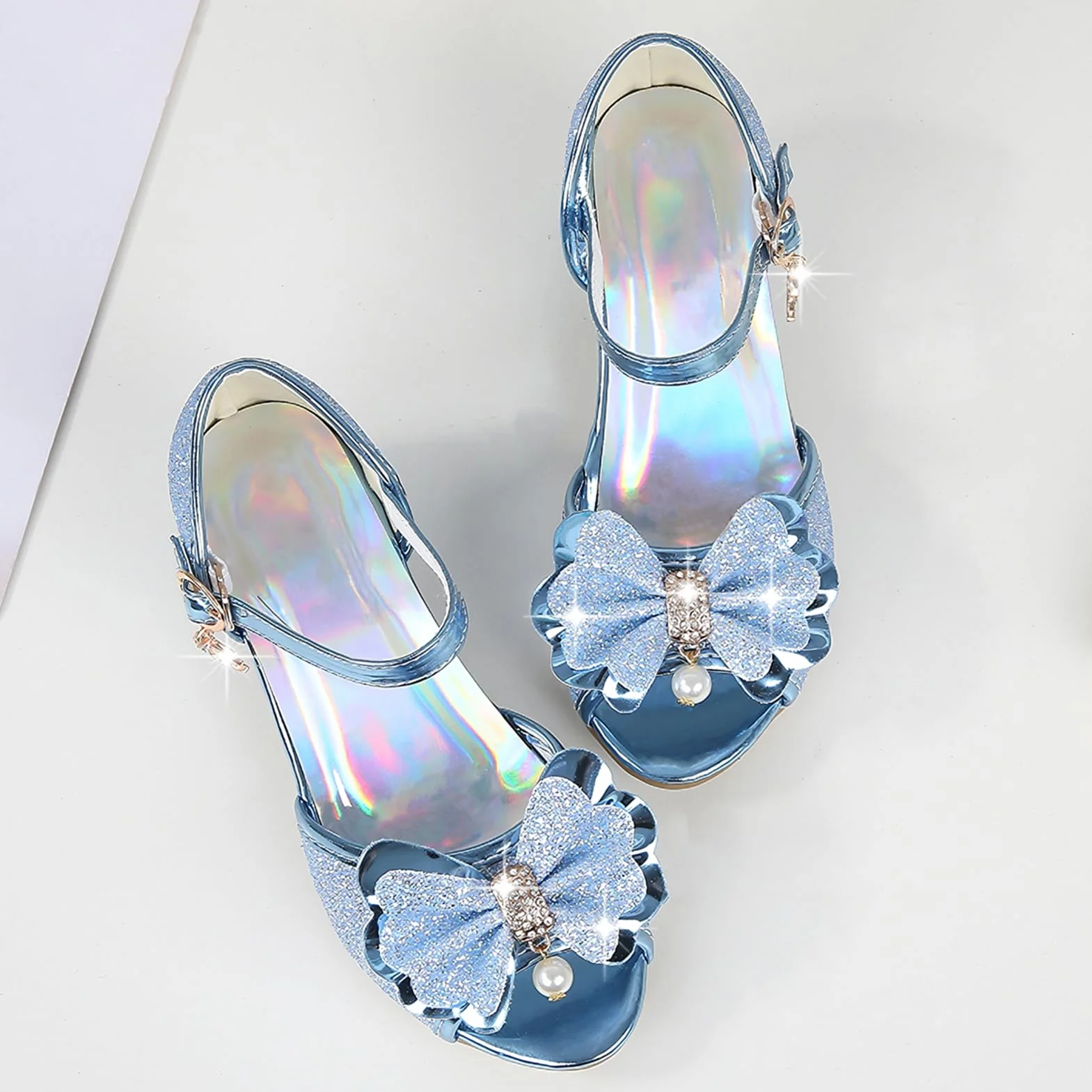 Dziewczęce buty księżniczki, eleganckie buty do tańca, antypoślizgowe, buty na obcasie, wygodne i oddychające sandały letnie