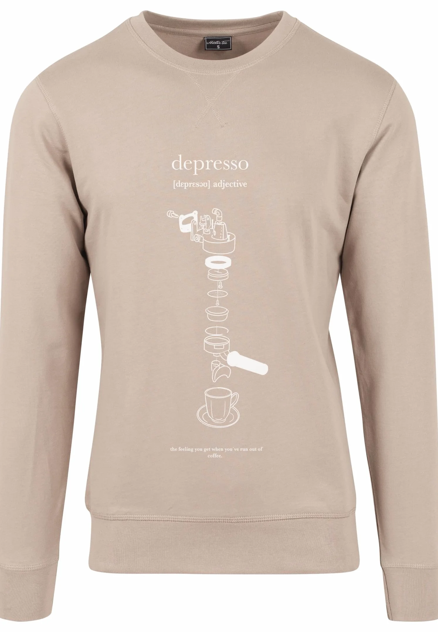 Mister Tee Depresso Crewneck bluza męska, Ciemny piasek, M