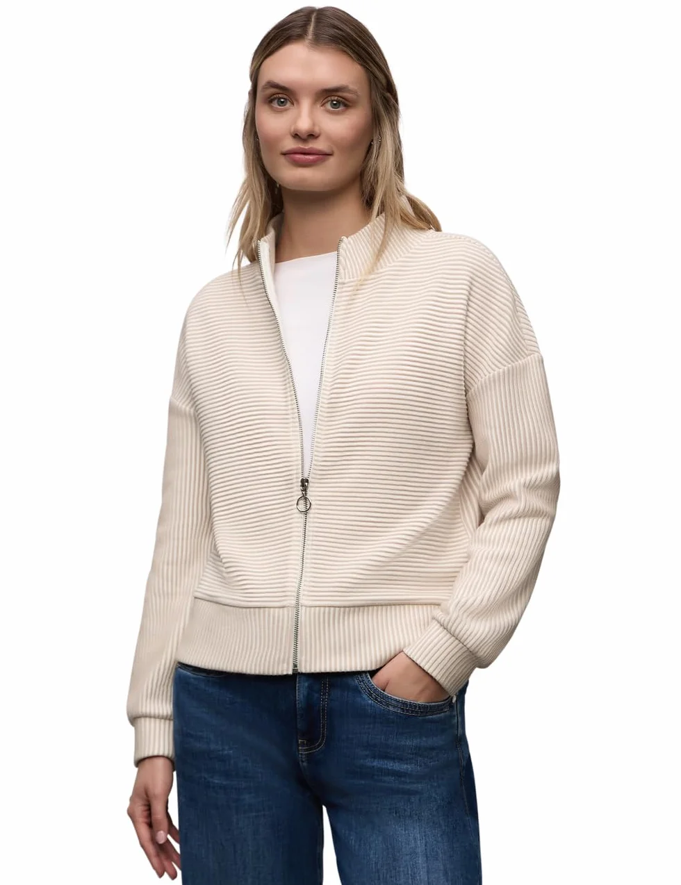 Street One Two-Tone kurtka strukturalna Off White 40