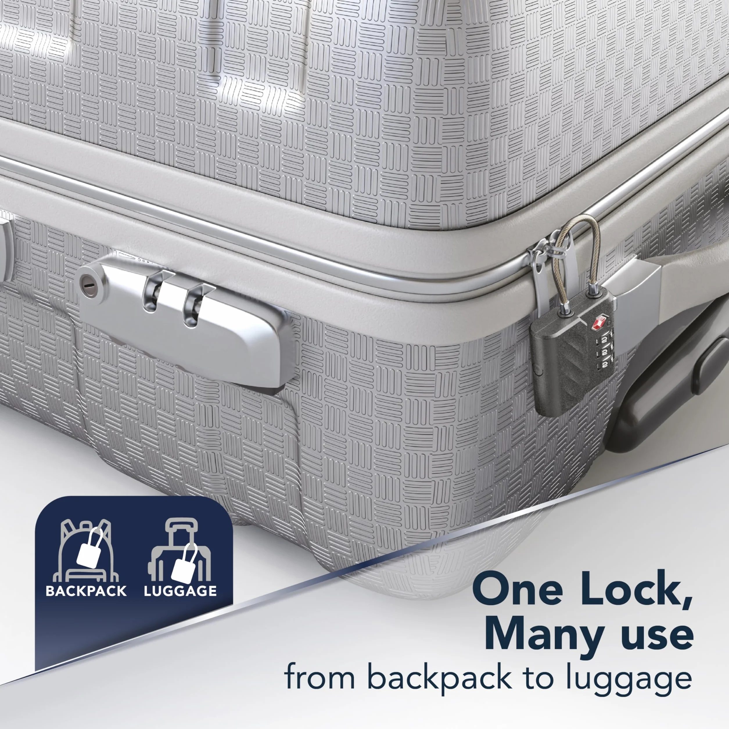 Cellularline Tracy Lock – zintegrowana kłódka z lokalizatorem, z Apple Find My Track, kompatybilna tylko z urządzeniami Apple, certyfikat TSA, szybkie ładowanie USB-C, kolor czarny