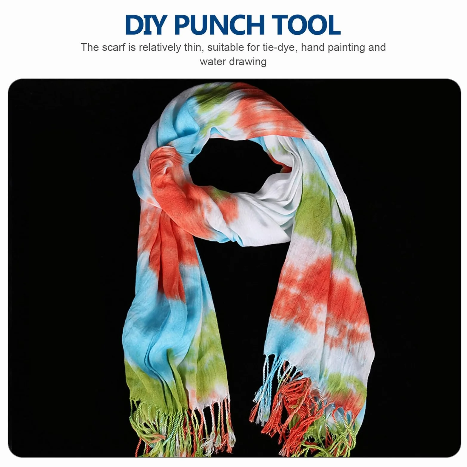 PACKOVE 1kawałek Pure Cotton Scarf for Tie-dye and Drawing Easy to Clean and Dry Blank Scarf for Crafts