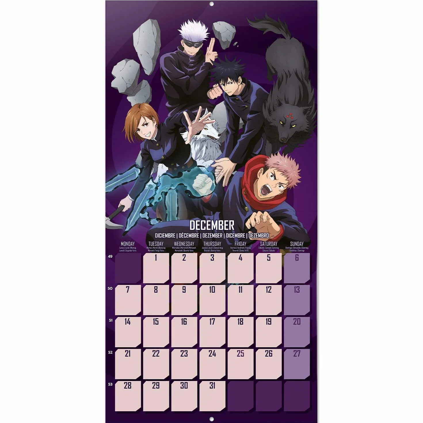 Grupo Erik Wall Calendar 2026 - Jujutsu Kaisen Calendar 2026 | Square 30 x 30 cm - 12 x 12 inches Wall Planner, Family Planner Month To View | Jujutsu Kaisen Manga, Anime Gifts For Friends