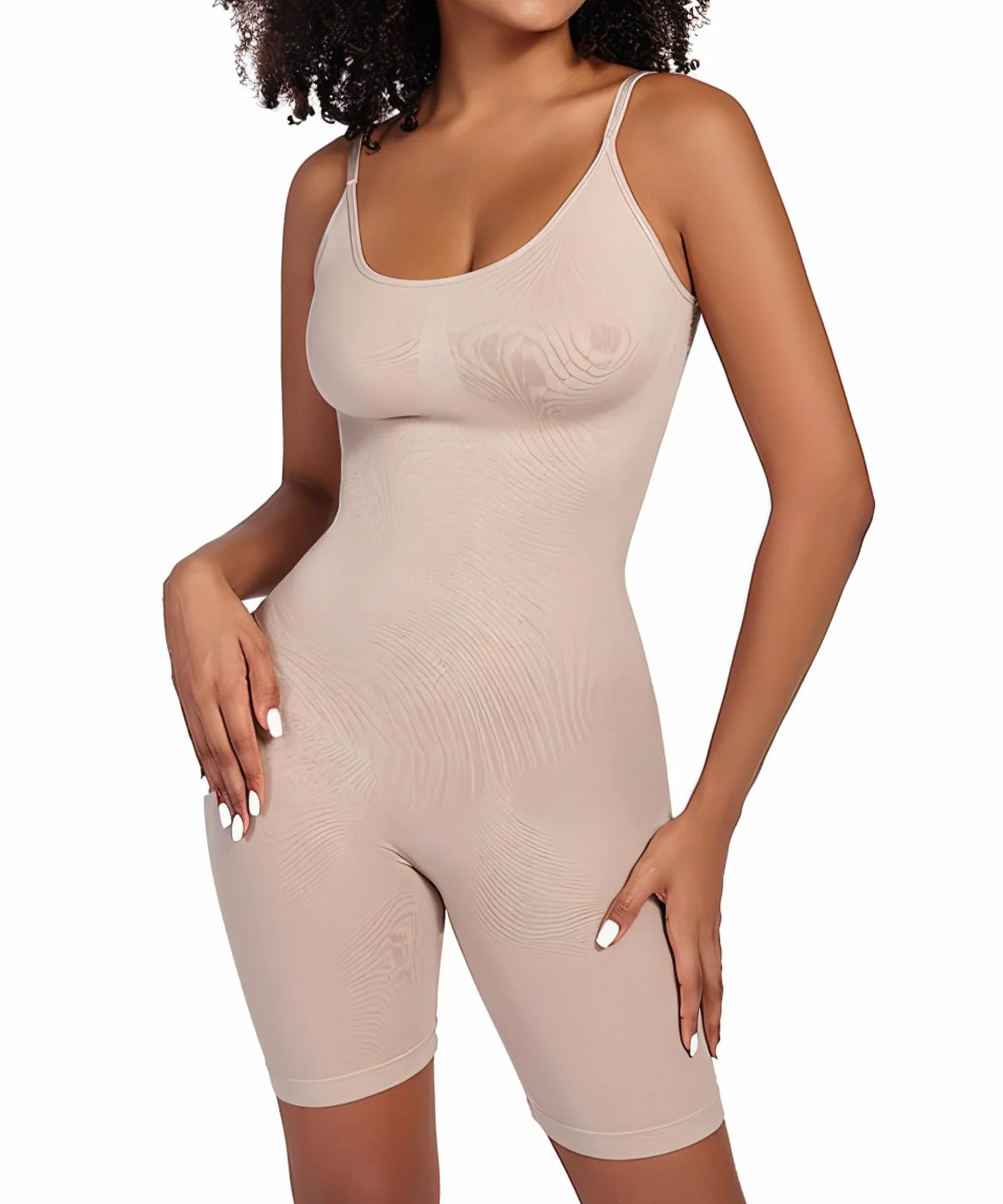 Merlvida Shapewear Damski Kombinezon Całkowity Mocno Modelujący Wyszczuplający Brzuch Bezszwowy Body Modelujące z Regulowanymi Ramiączkami